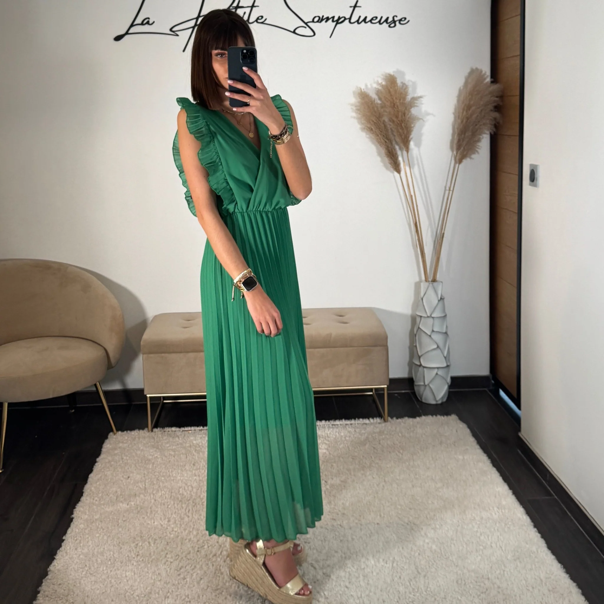 ROBE LONGUE VERTE GABRIELLE - Image 4