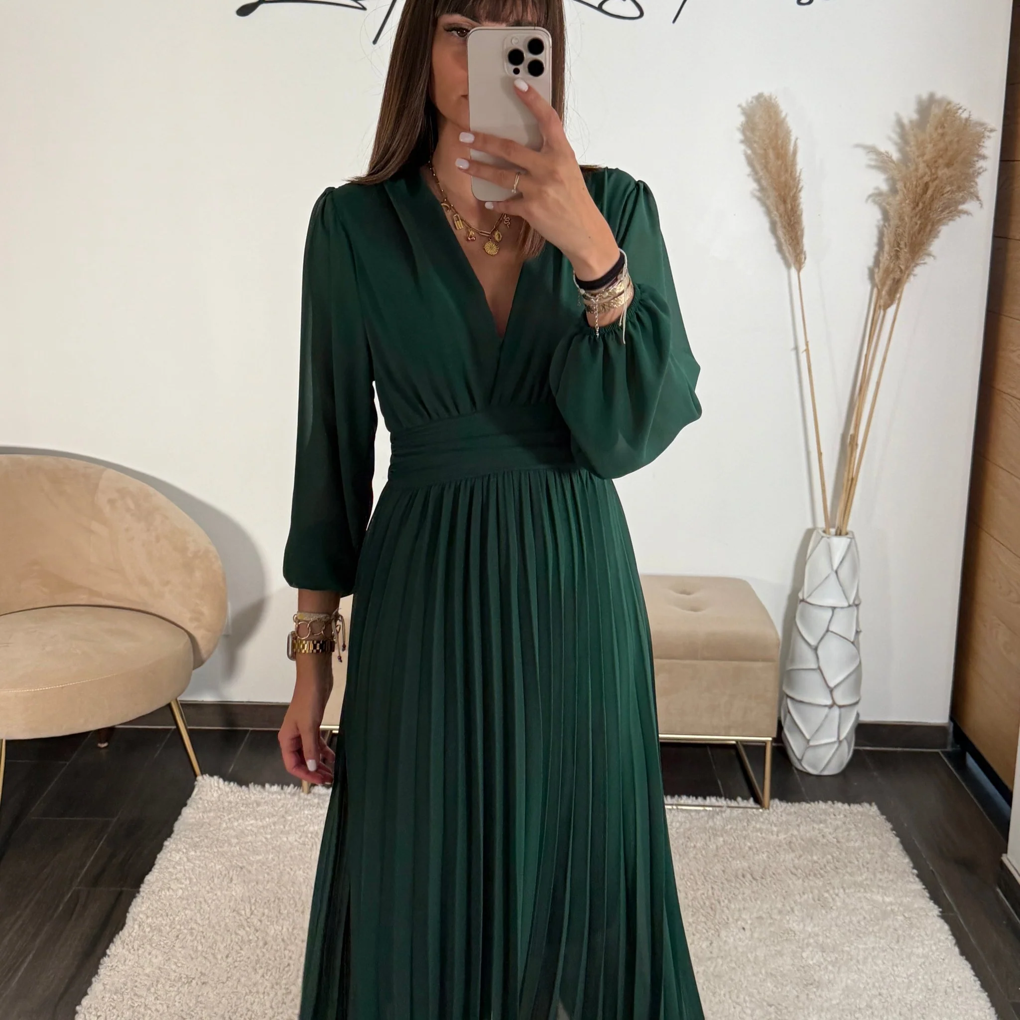 ROBE LONGUE VERT SAPIN KARENA - Image 3
