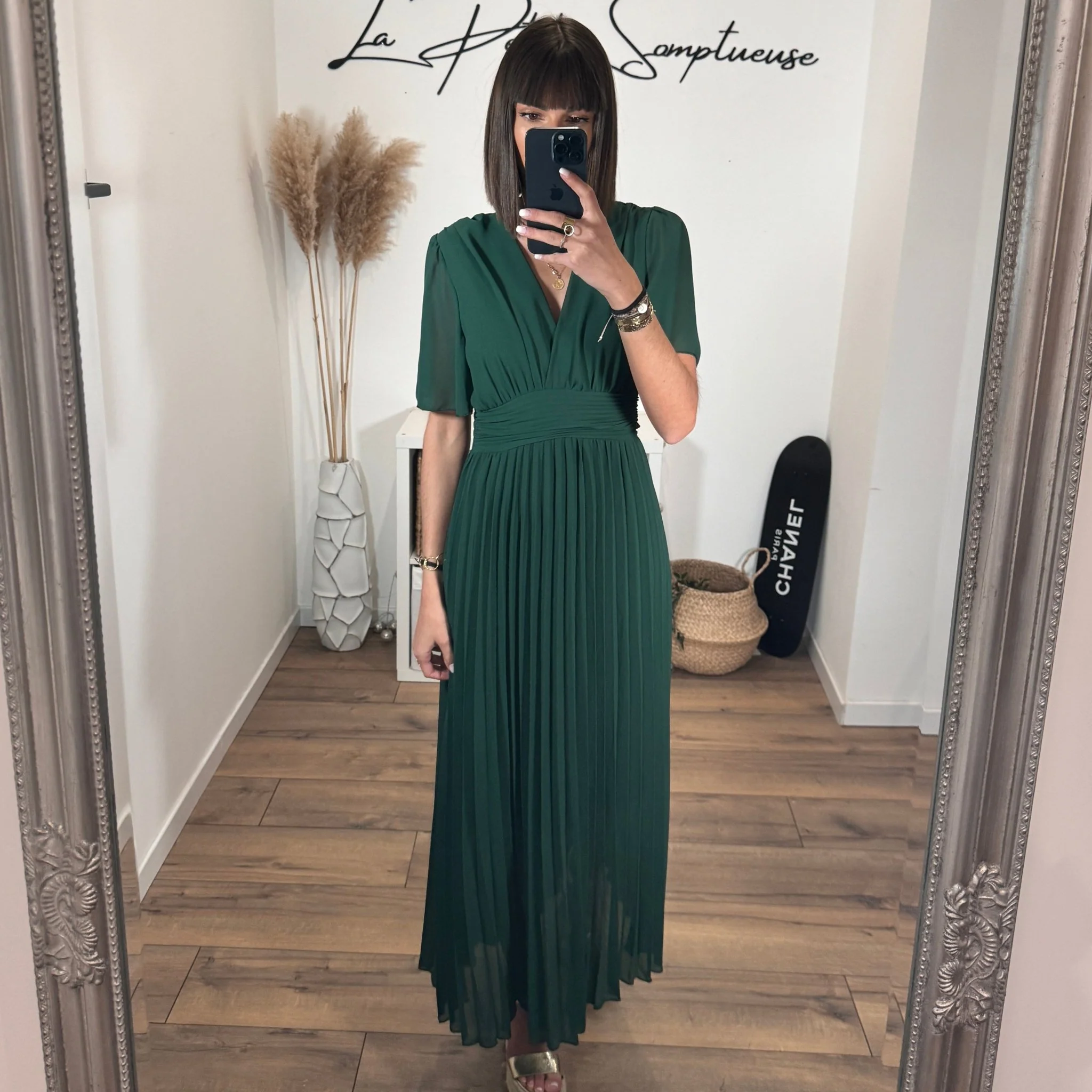 ROBE LONGUE VERT SAPIN KARENE - Image 3