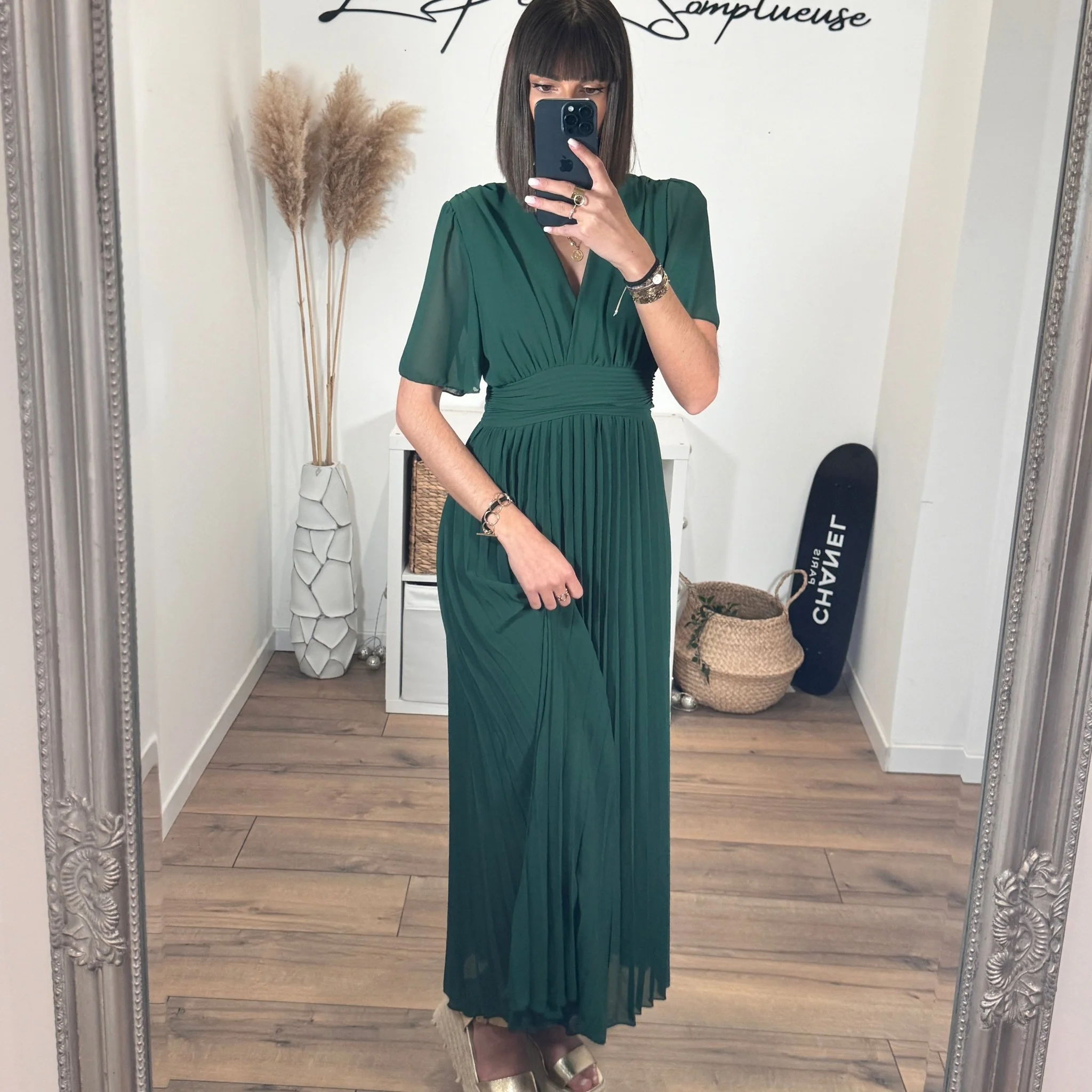 ROBE LONGUE VERT SAPIN KARENE - Image 4