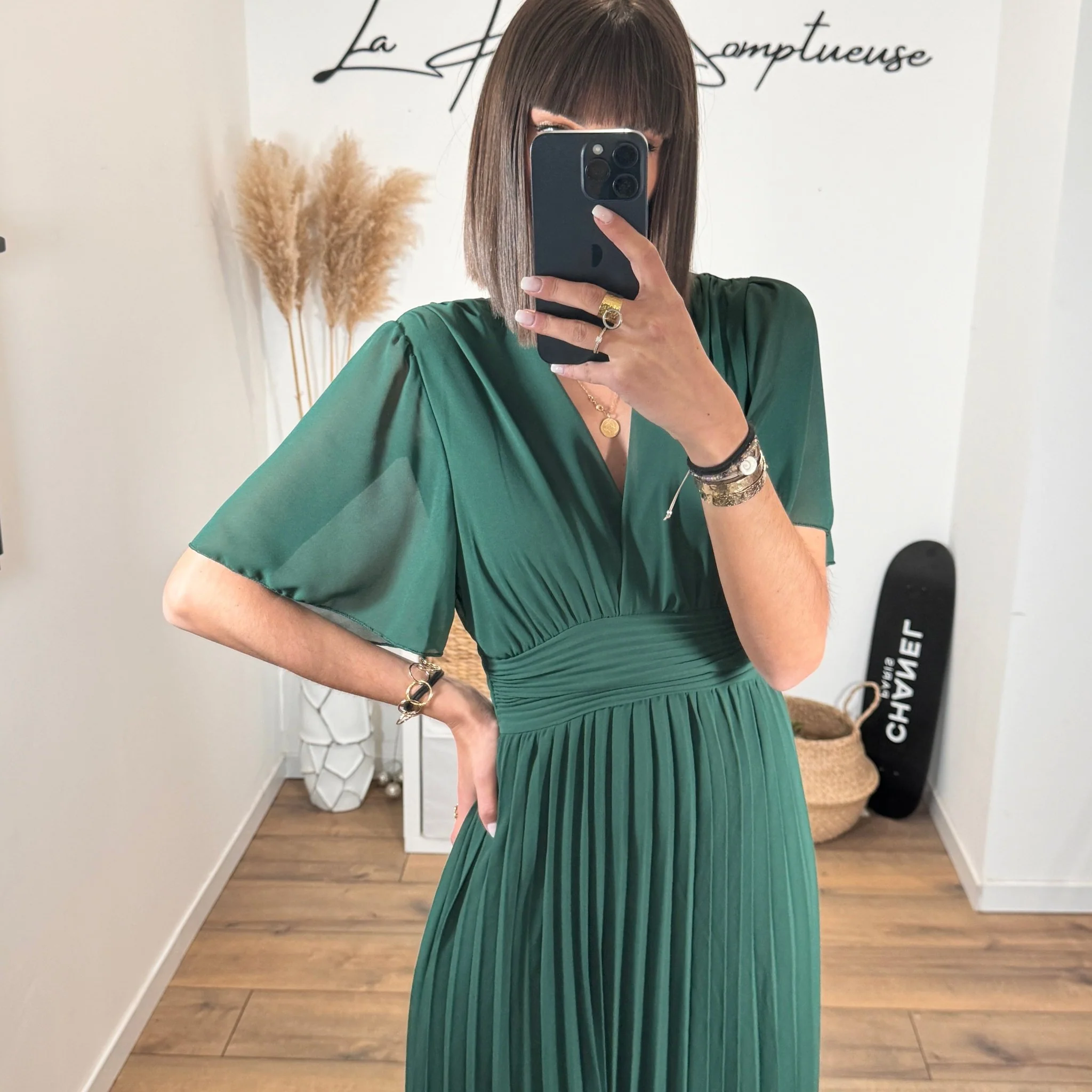 ROBE LONGUE VERT SAPIN KARENE - Image 5