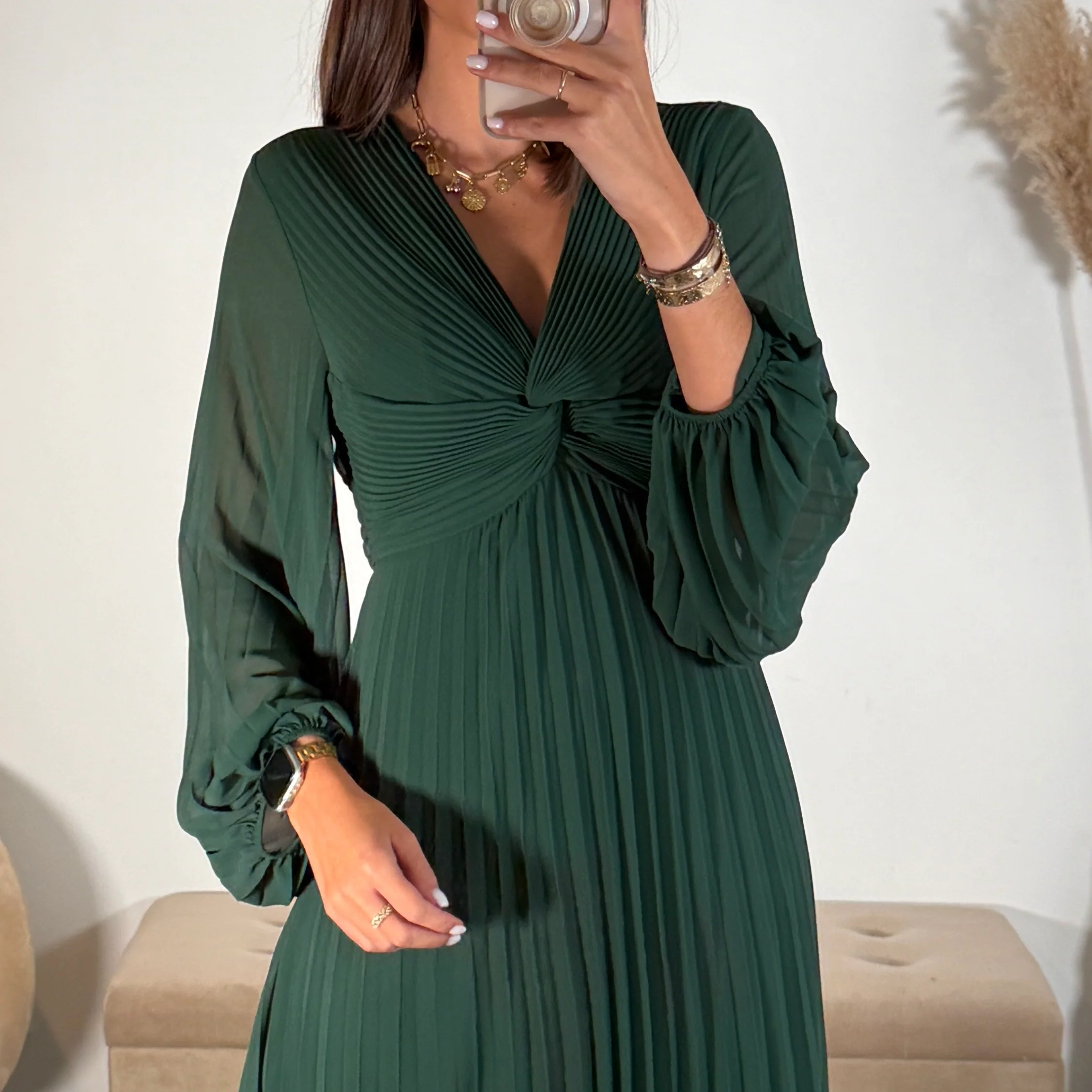 ROBE LONGUE VERT SAPIN MAEVA - Image 2