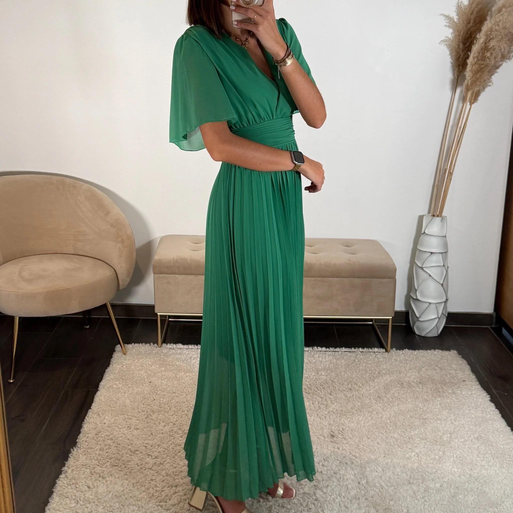 ROBE LONGUE VERTE KARENE - Image 4