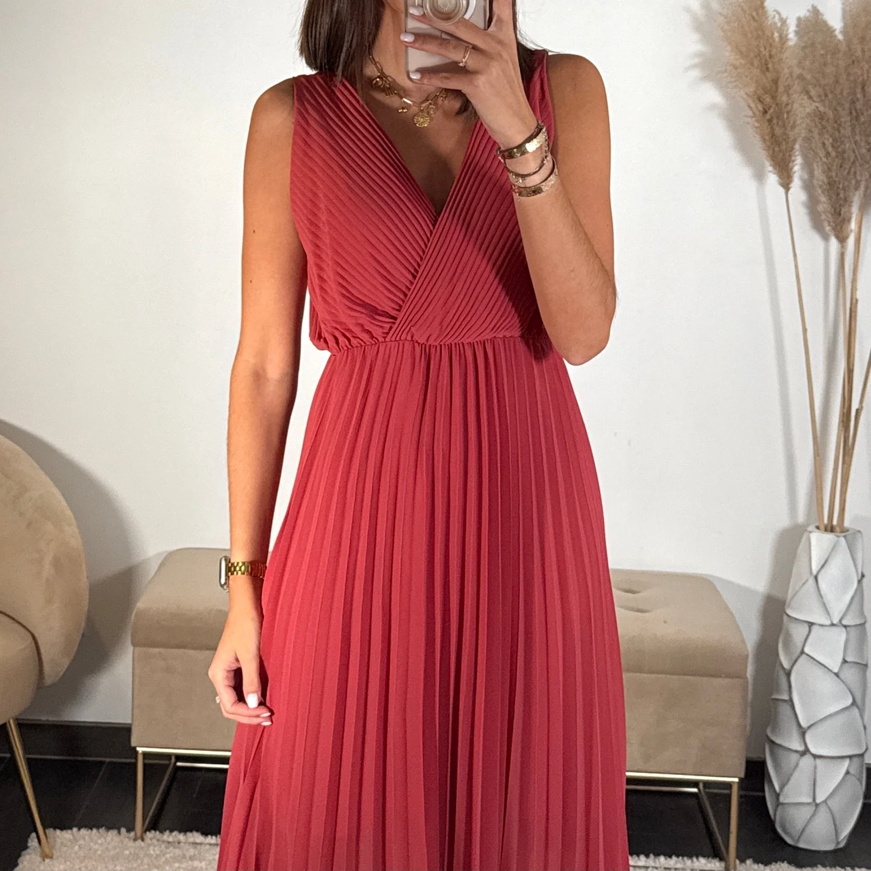 ROBE LONGUE VIEUX ROSE AMBRE - Image 3