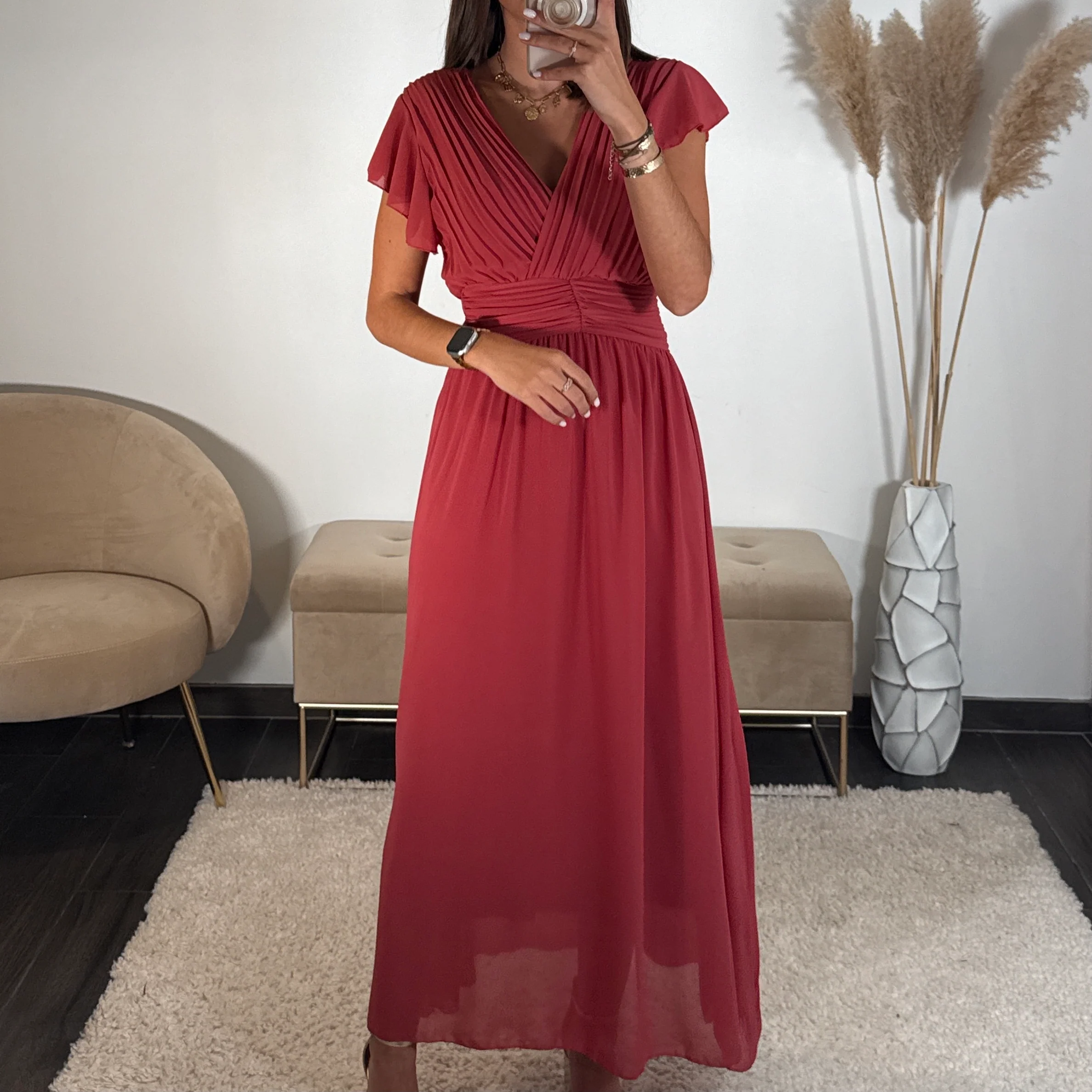 ROBE LONGUE VIEUX ROSE CHARLIE - Image 2
