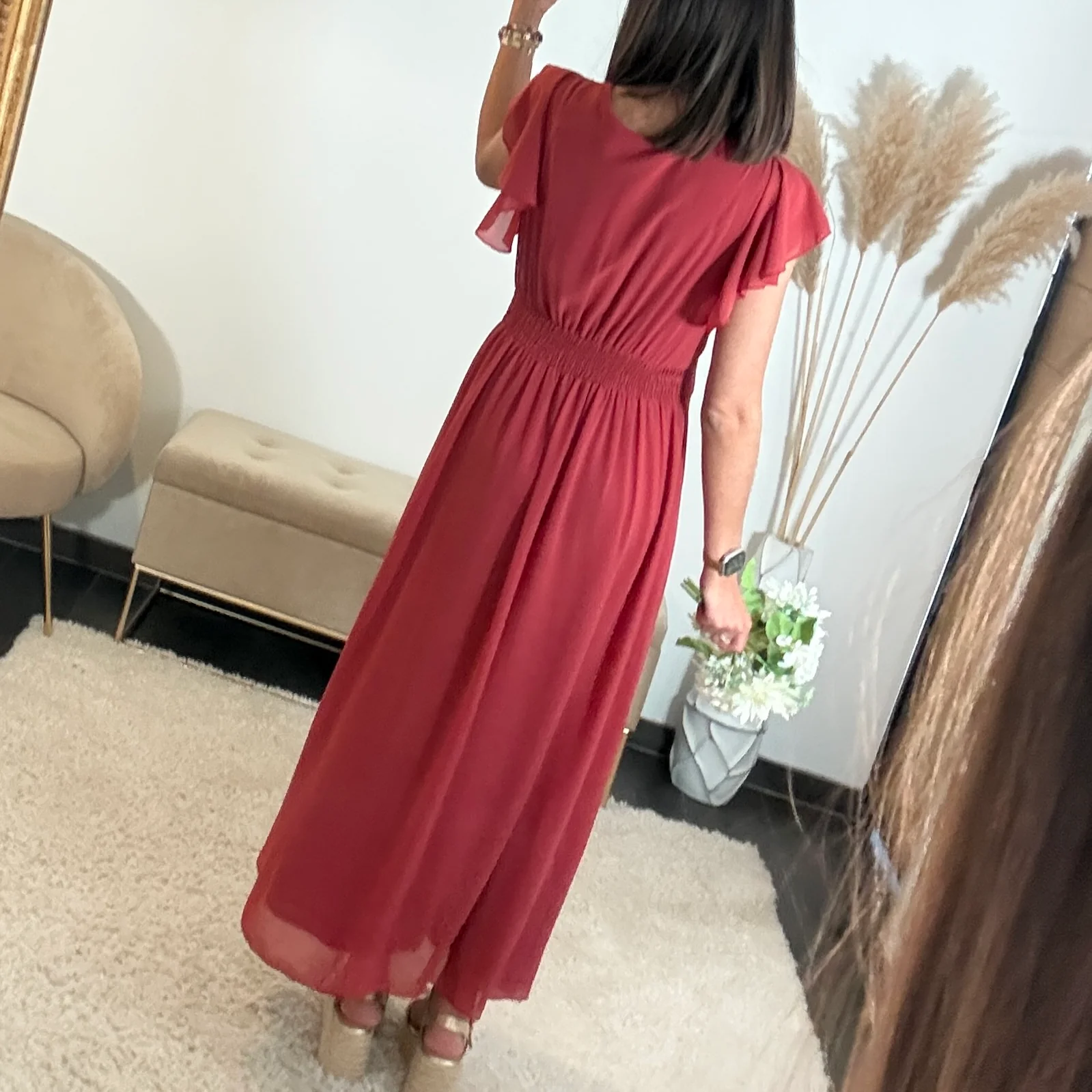 ROBE LONGUE VIEUX ROSE OLIVIA - Image 3