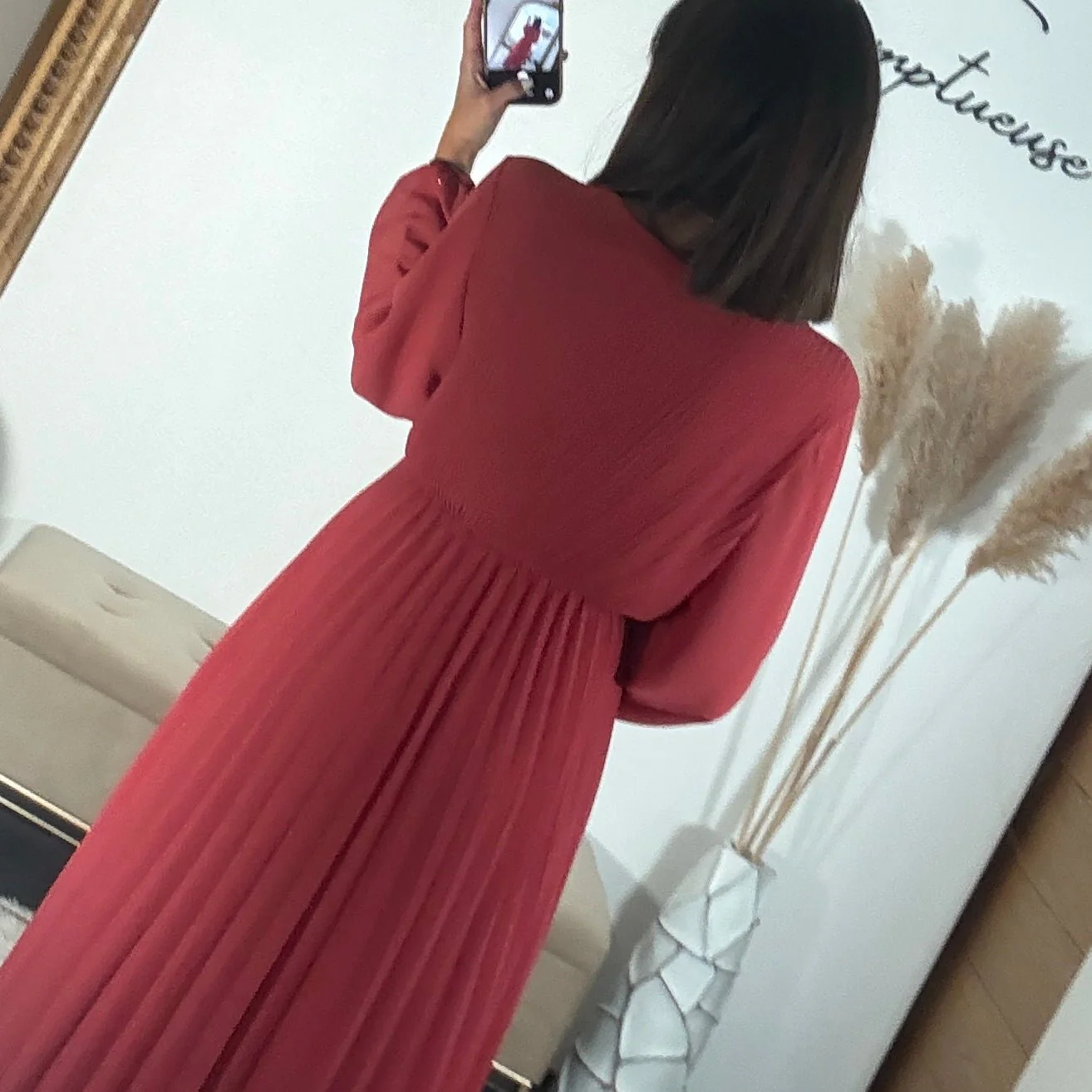 ROBE LONGUE VIEUX ROSE/TERRACOTTA ELODIE - Image 5