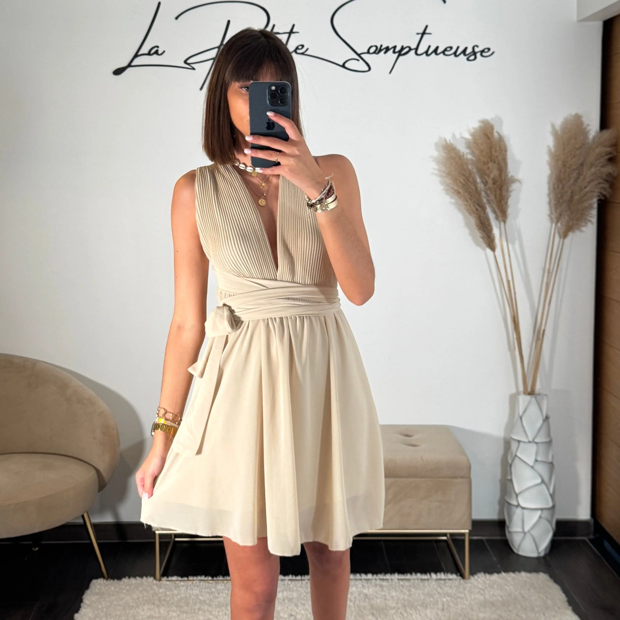 ROBE MULTIPOSITION COURTE BEIGE ATHENA - Image 2