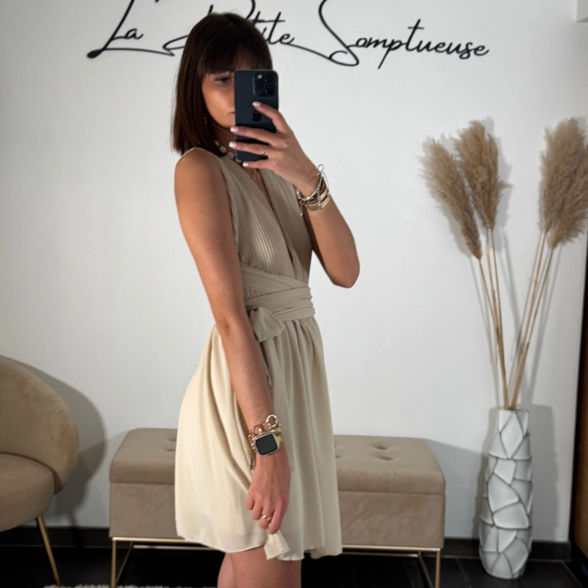 ROBE MULTIPOSITION COURTE BEIGE ATHENA - Image 3