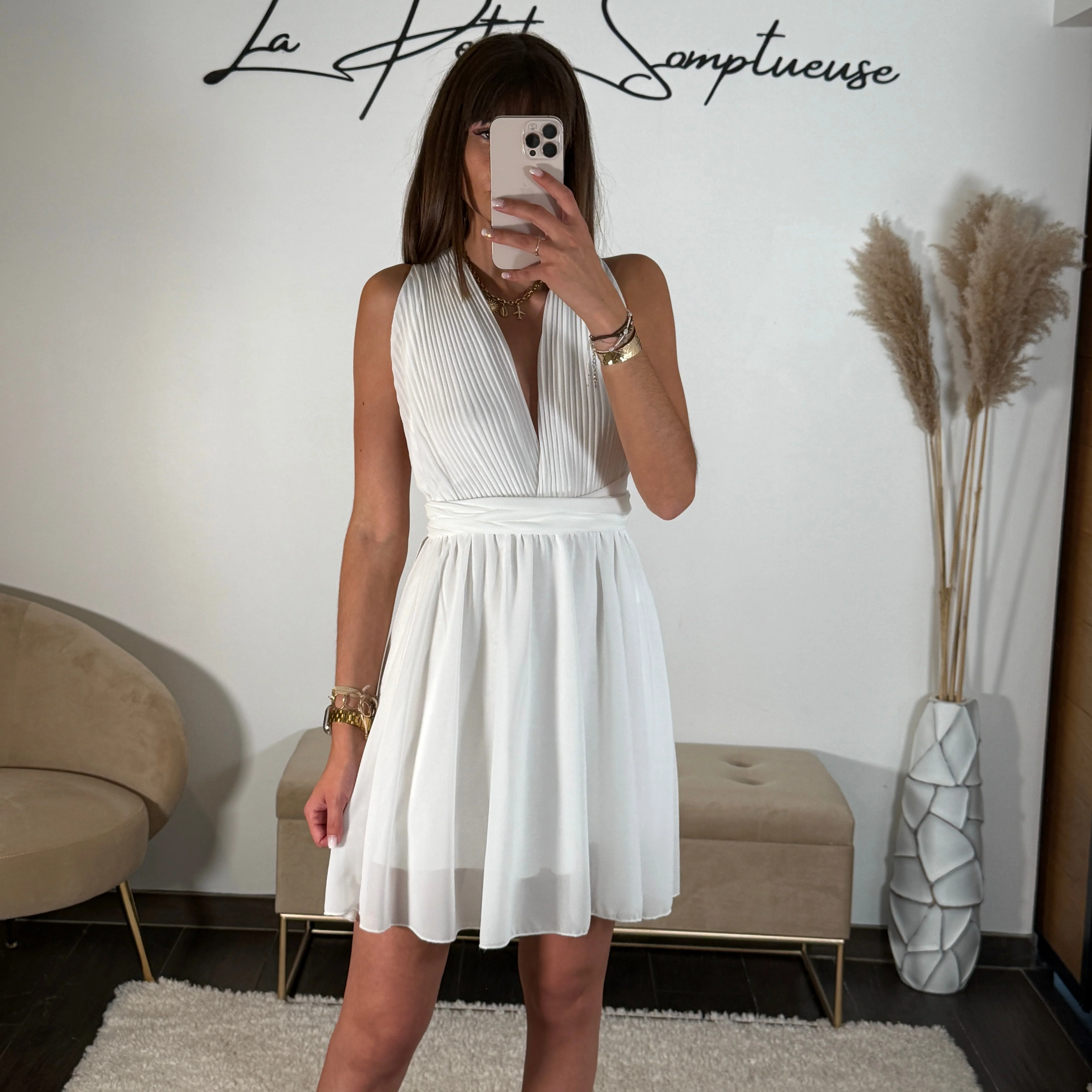 ROBE MULTIPOSITION COURTE BLANCHE ATHENA