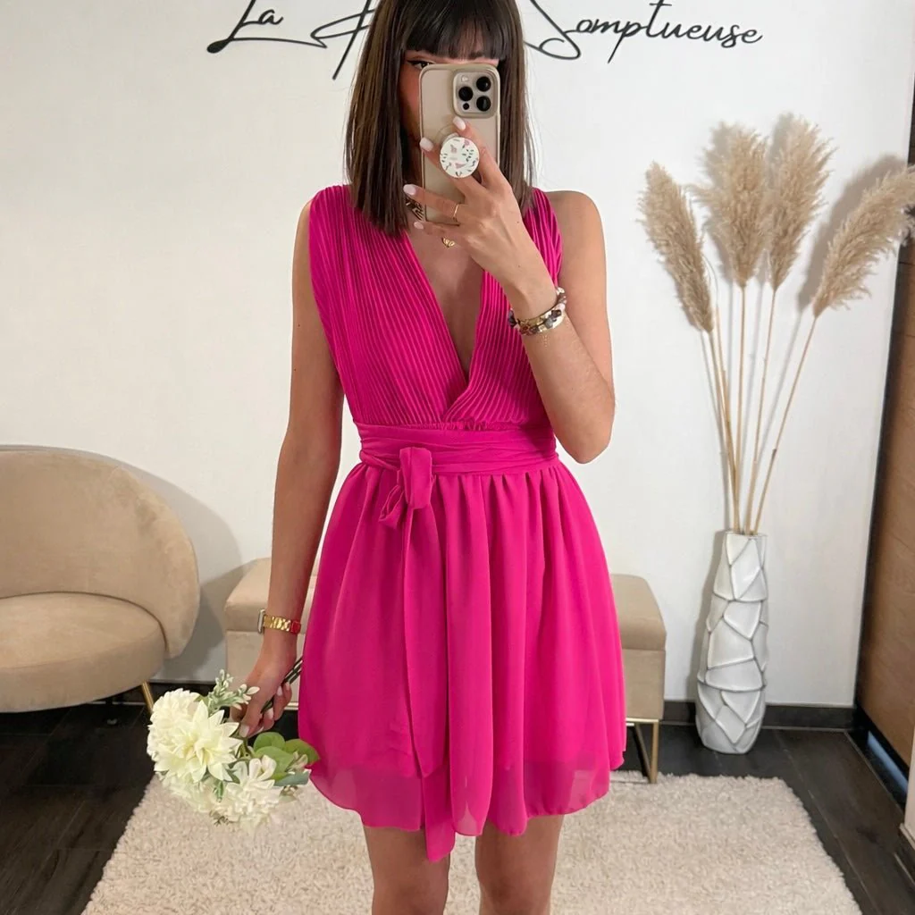 ROBE MULTIPOSITION COURTE FUCHSIA ATHENA