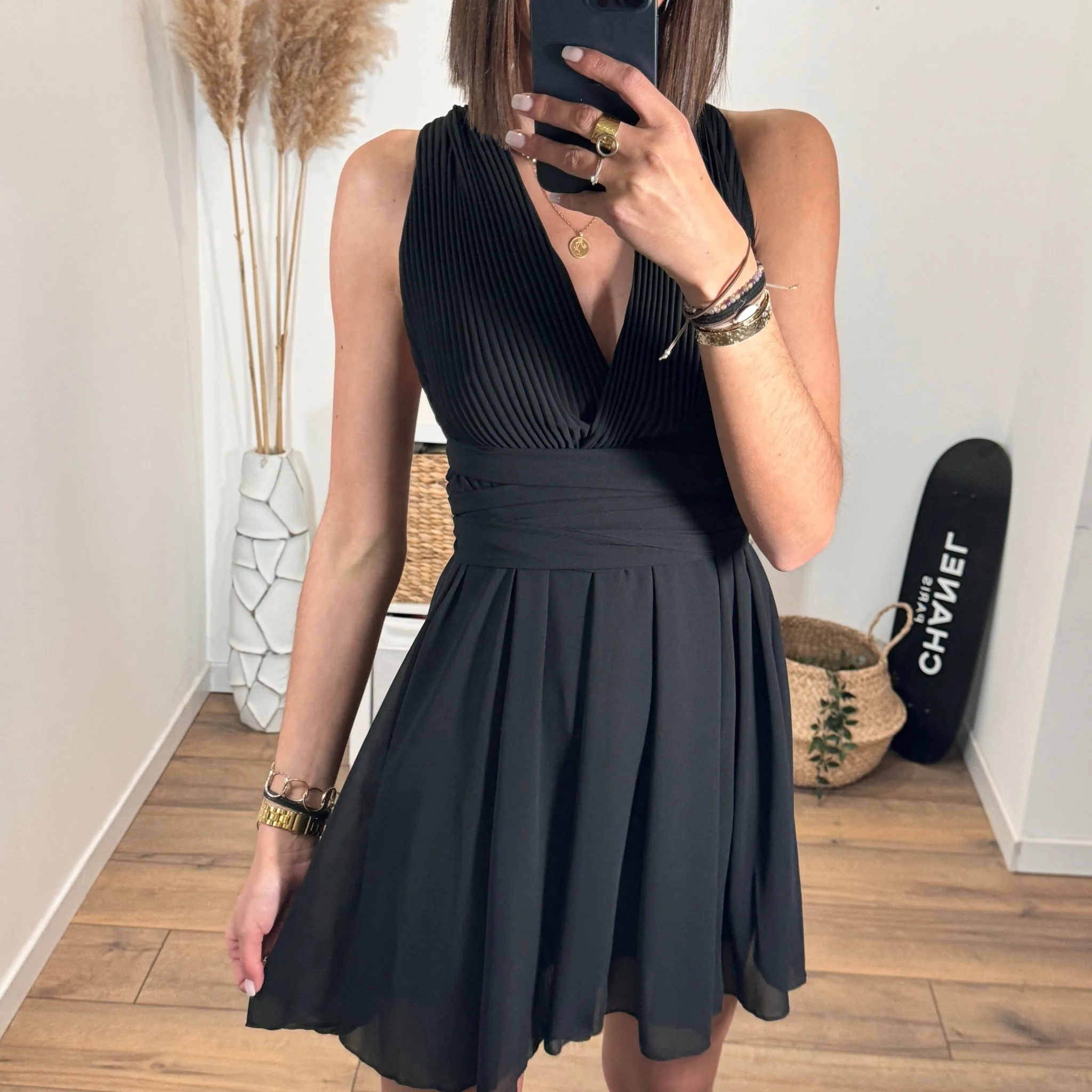 ROBE MULTIPOSITION COURTE NOIR ATHENA