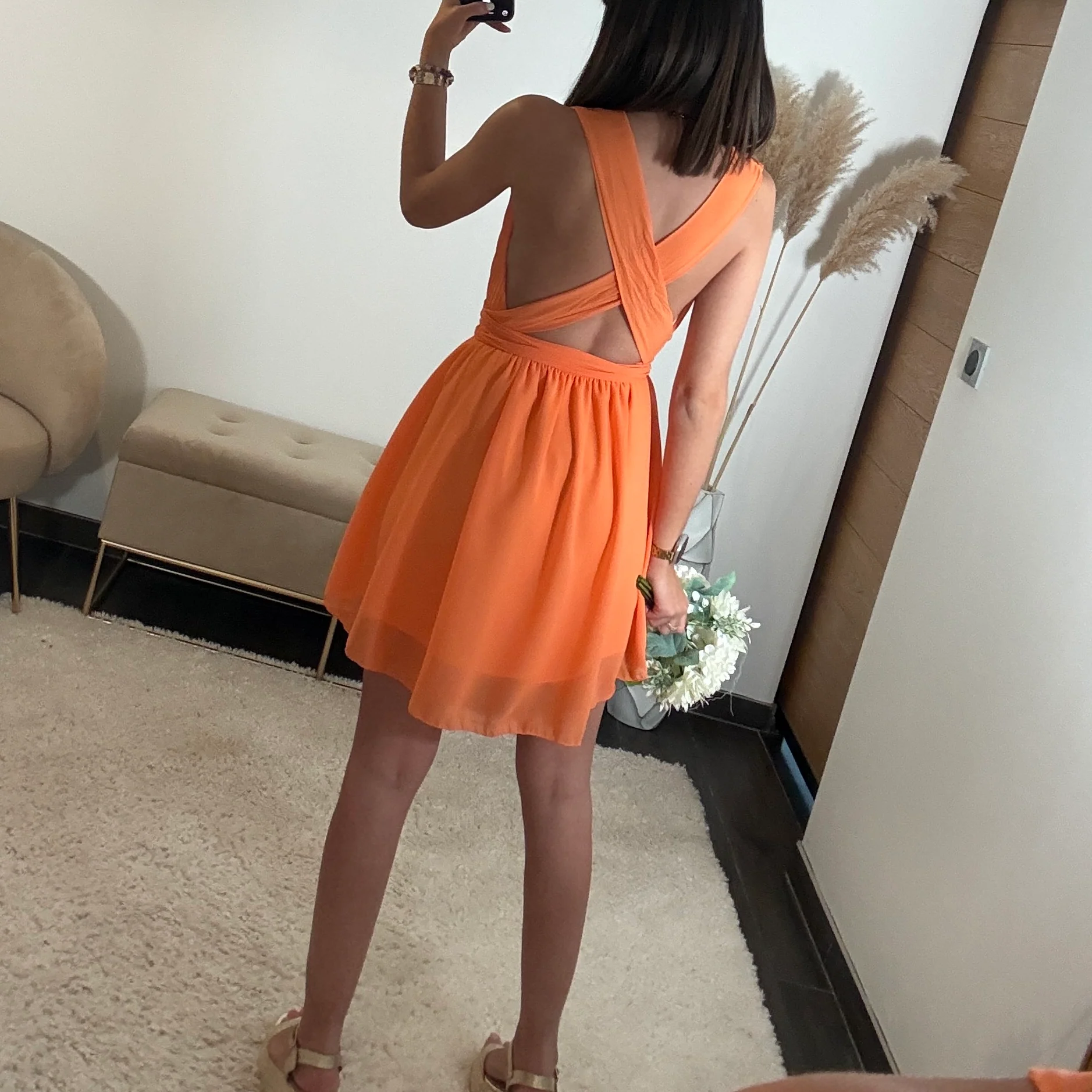 ROBE MULTIPOSITION COURTE ORANGE ATHENA - Image 3
