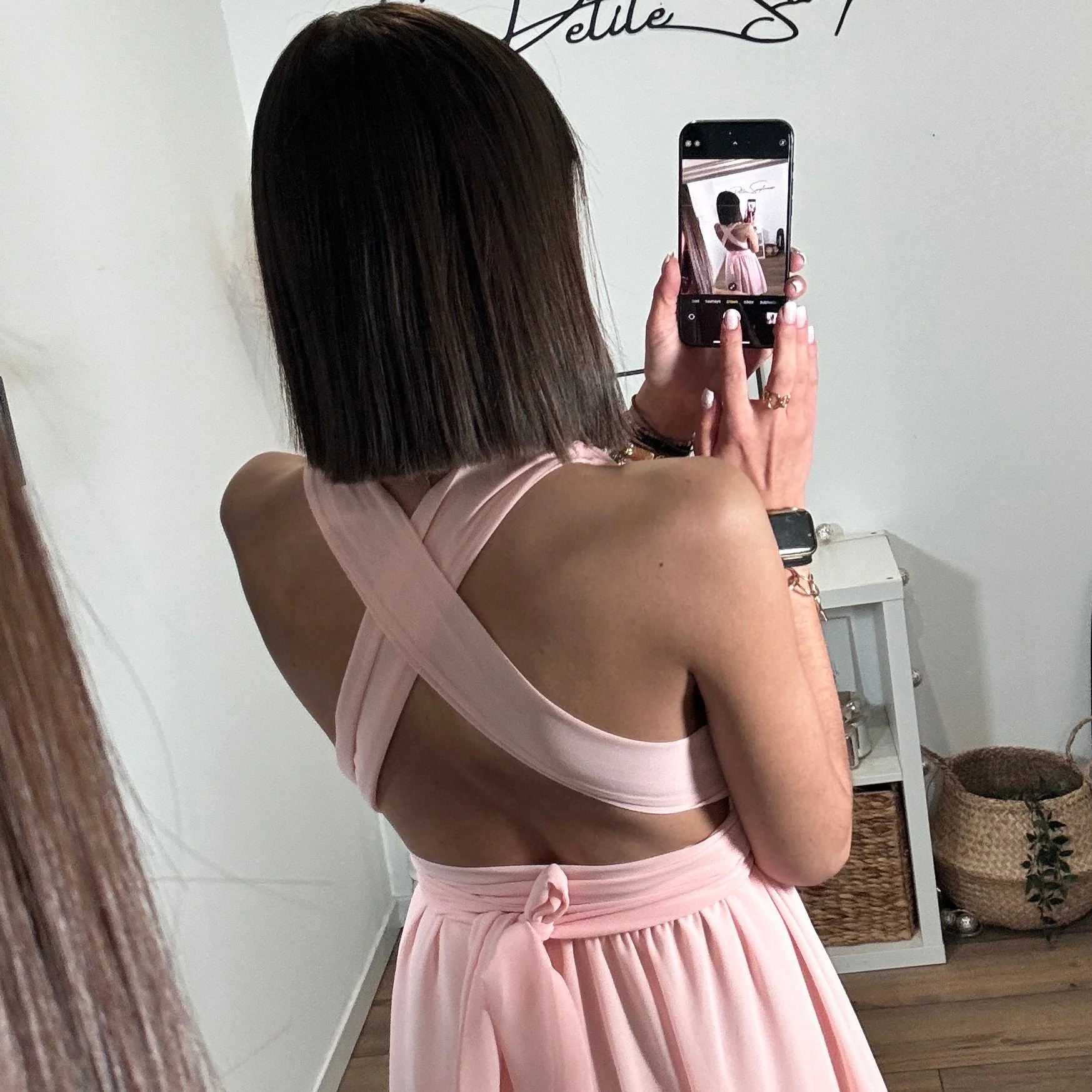 ROBE MULTIPOSITION COURTE ROSE ATHENA - Image 3
