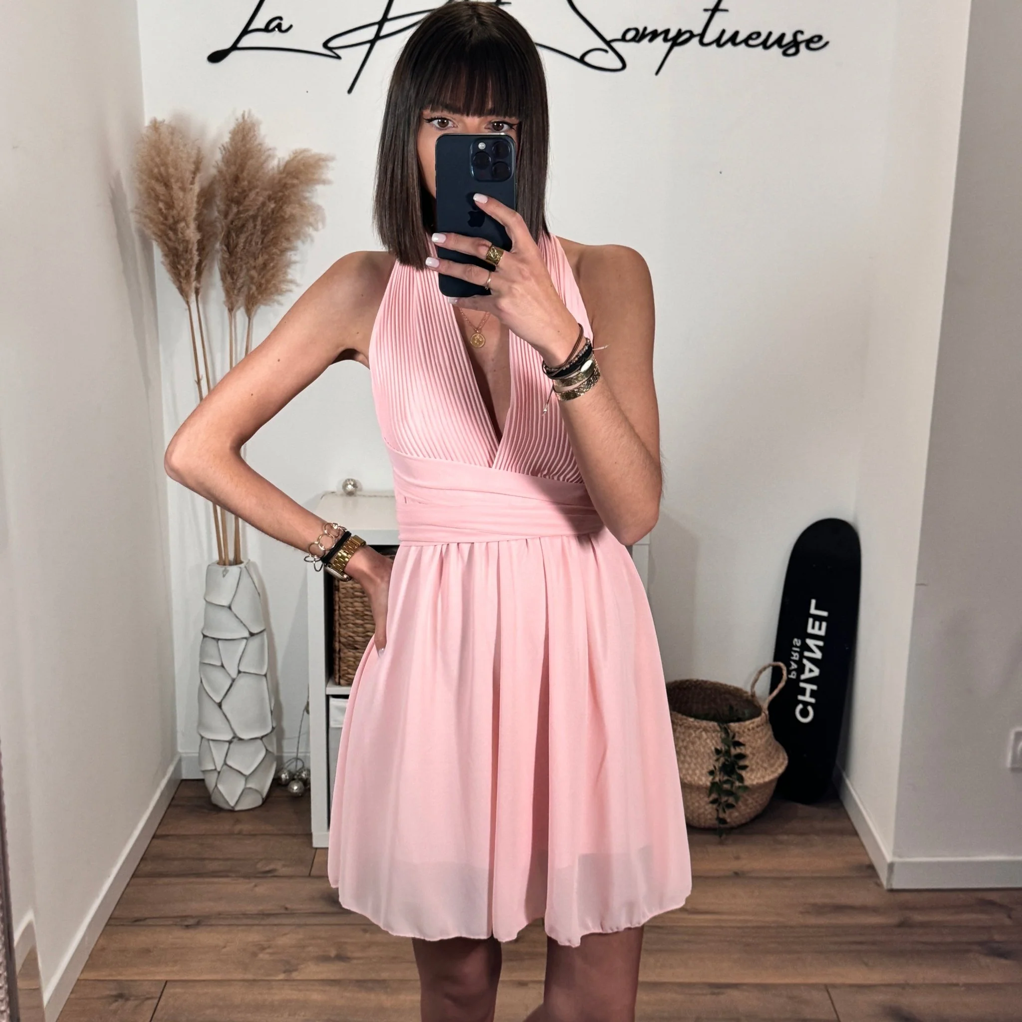 ROBE MULTIPOSITION COURTE ROSE ATHENA - Image 6
