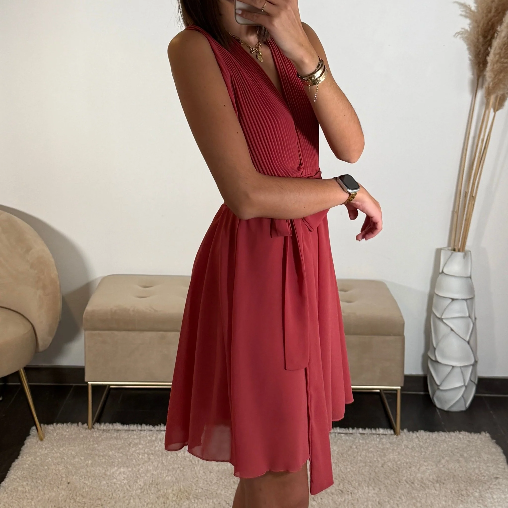 ROBE MULTIPOSITION COURTE VIEUX ROSE ATHENA - Image 3