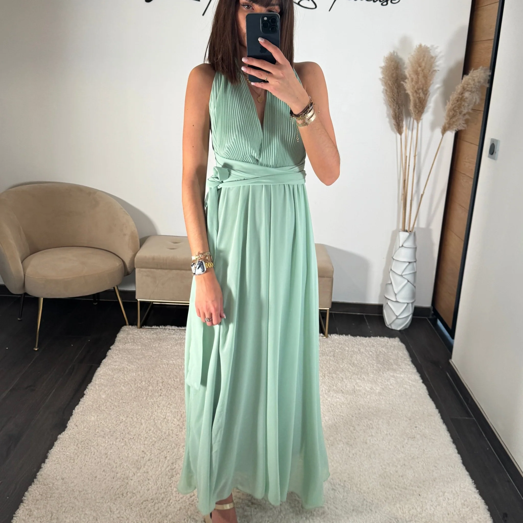 ROBE MULTIPOSITION VERT D'EAU OLYMPE