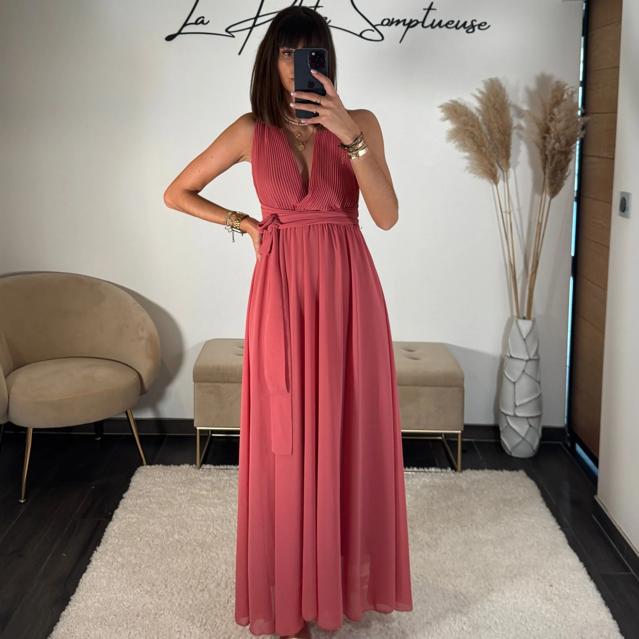 ROBE MULTIPOSITION VIEUX ROSE OLYMPE