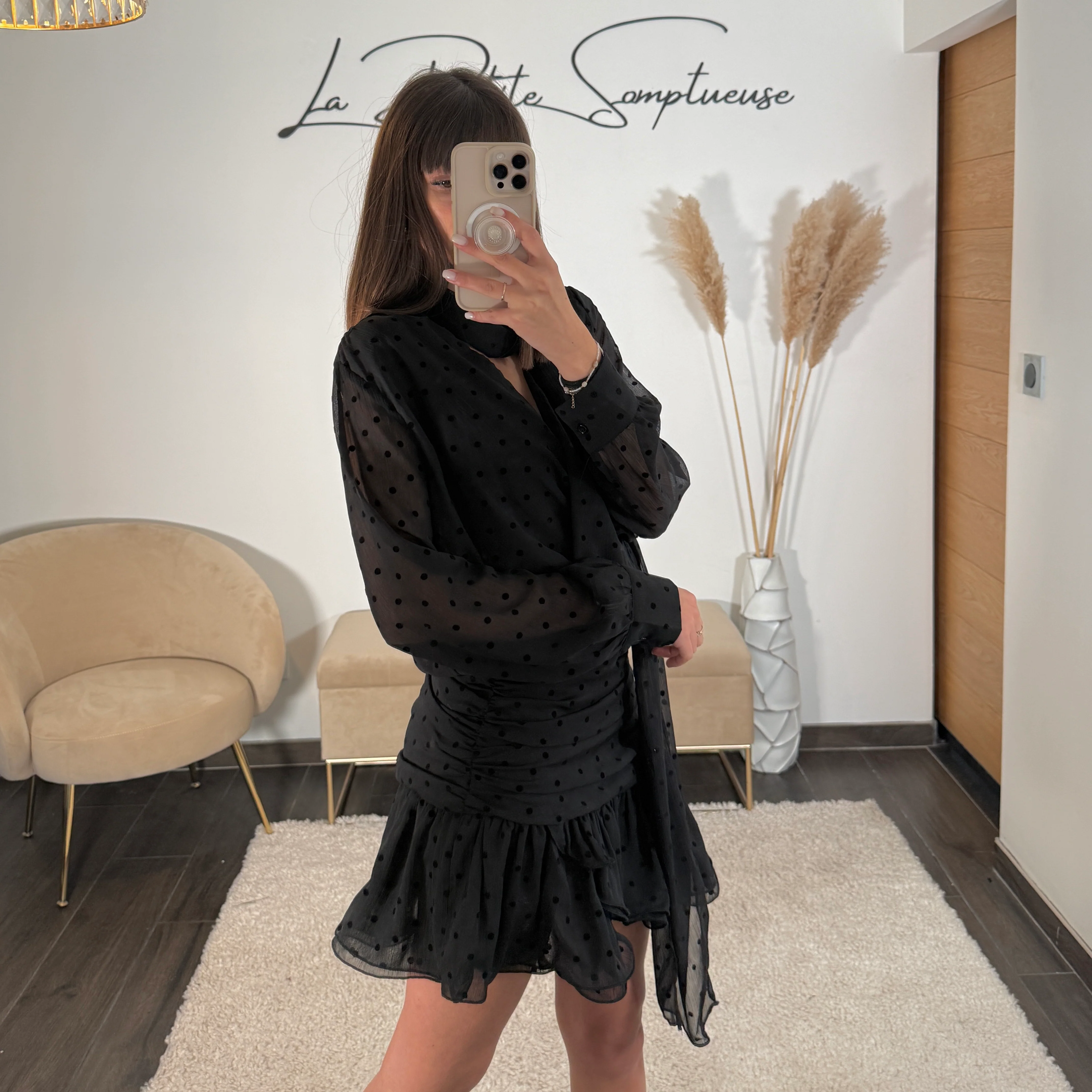 ROBE NOIRE A POIS OLIVIA - Image 3