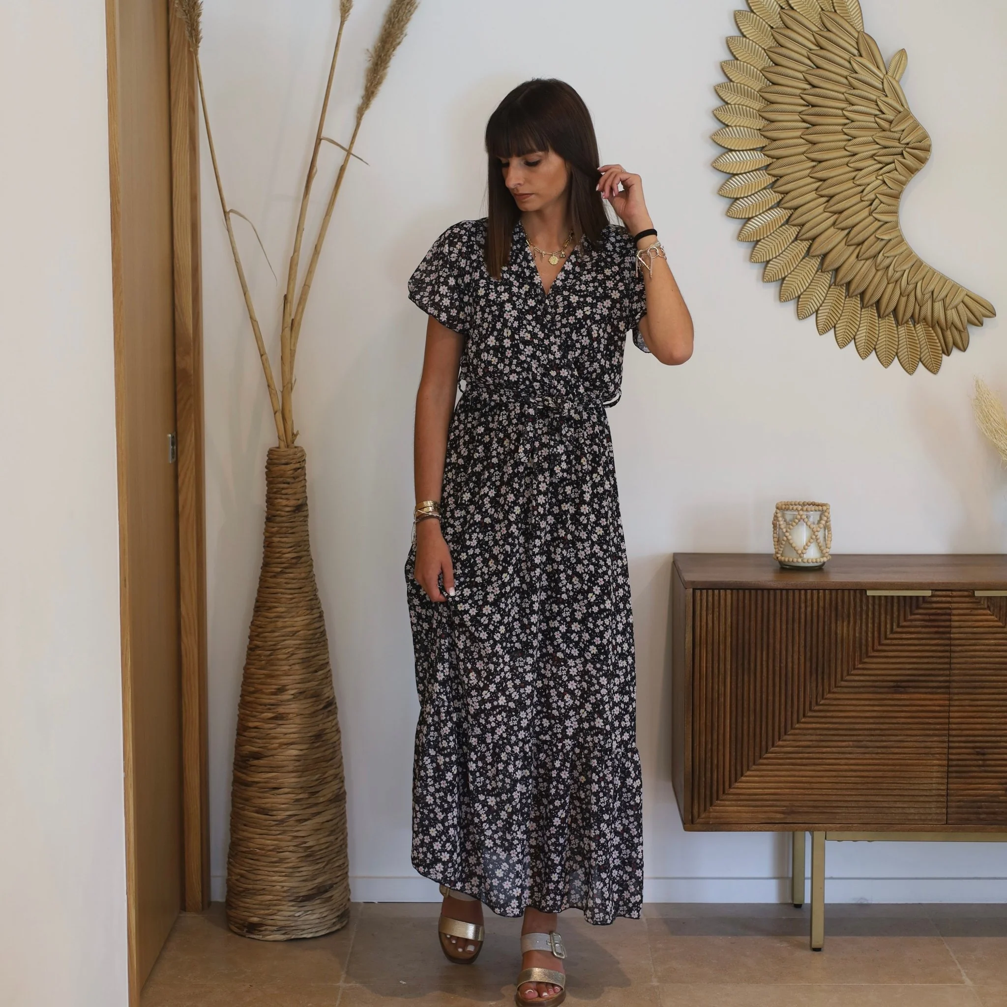 ROBE NOIRE FLEURIE KATY - Image 2