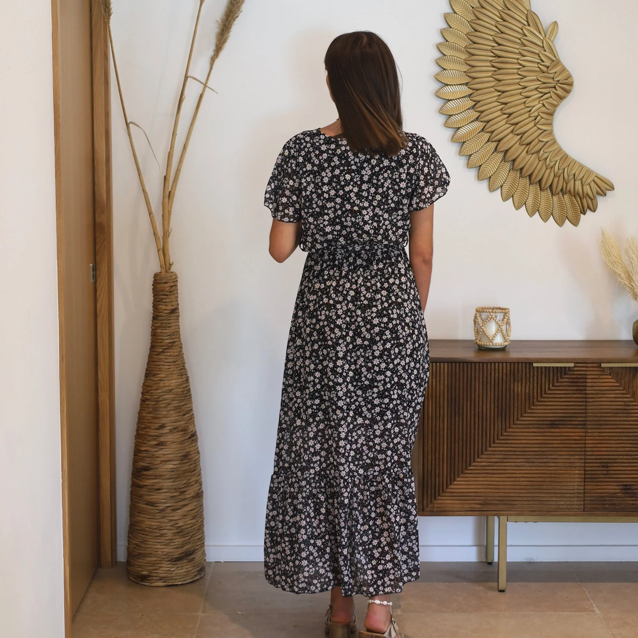 ROBE NOIRE FLEURIE KATY - Image 3
