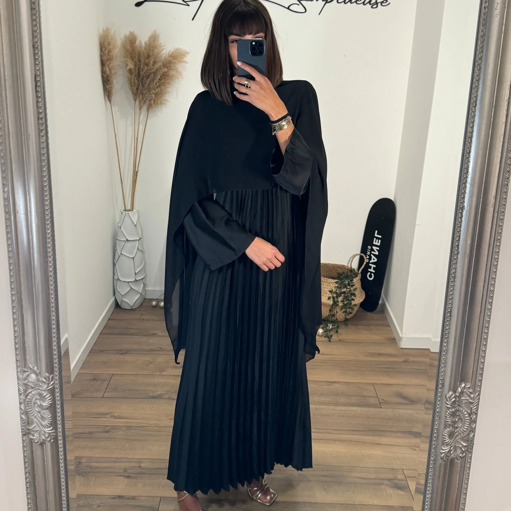 ROBE NOIRE SATINE CORALINE - Image 5