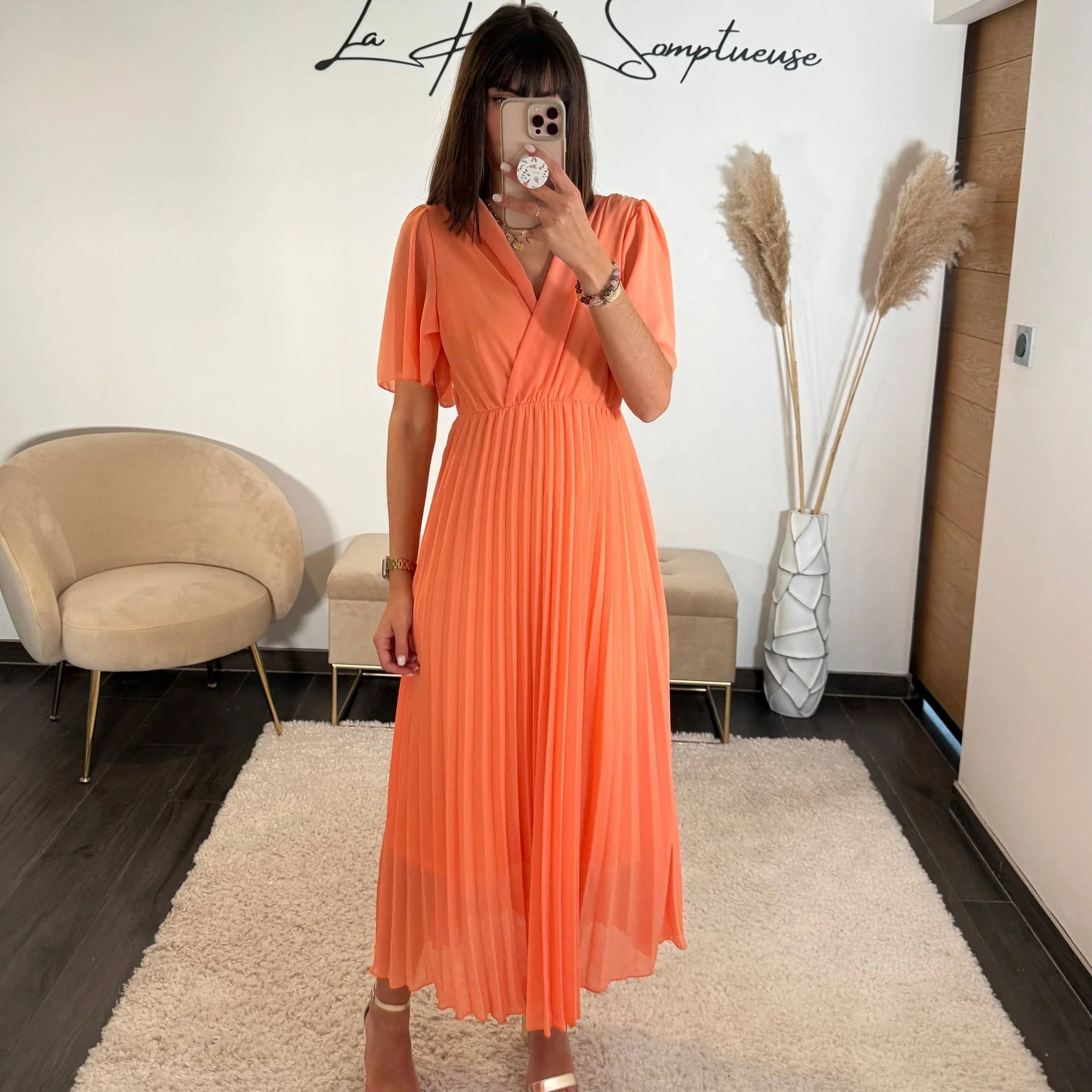 ROBE ORANGE FLORIA - Image 2