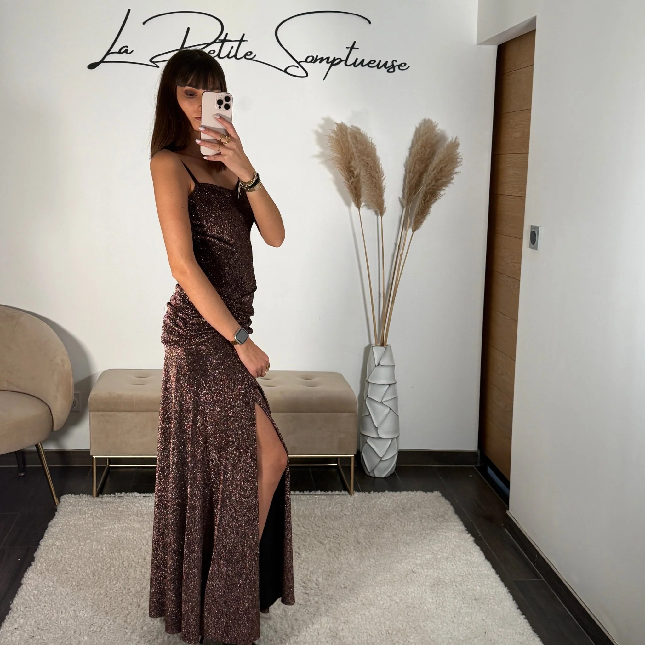 ROBE PAILLETE ROSE GOLD ANYA - Image 2