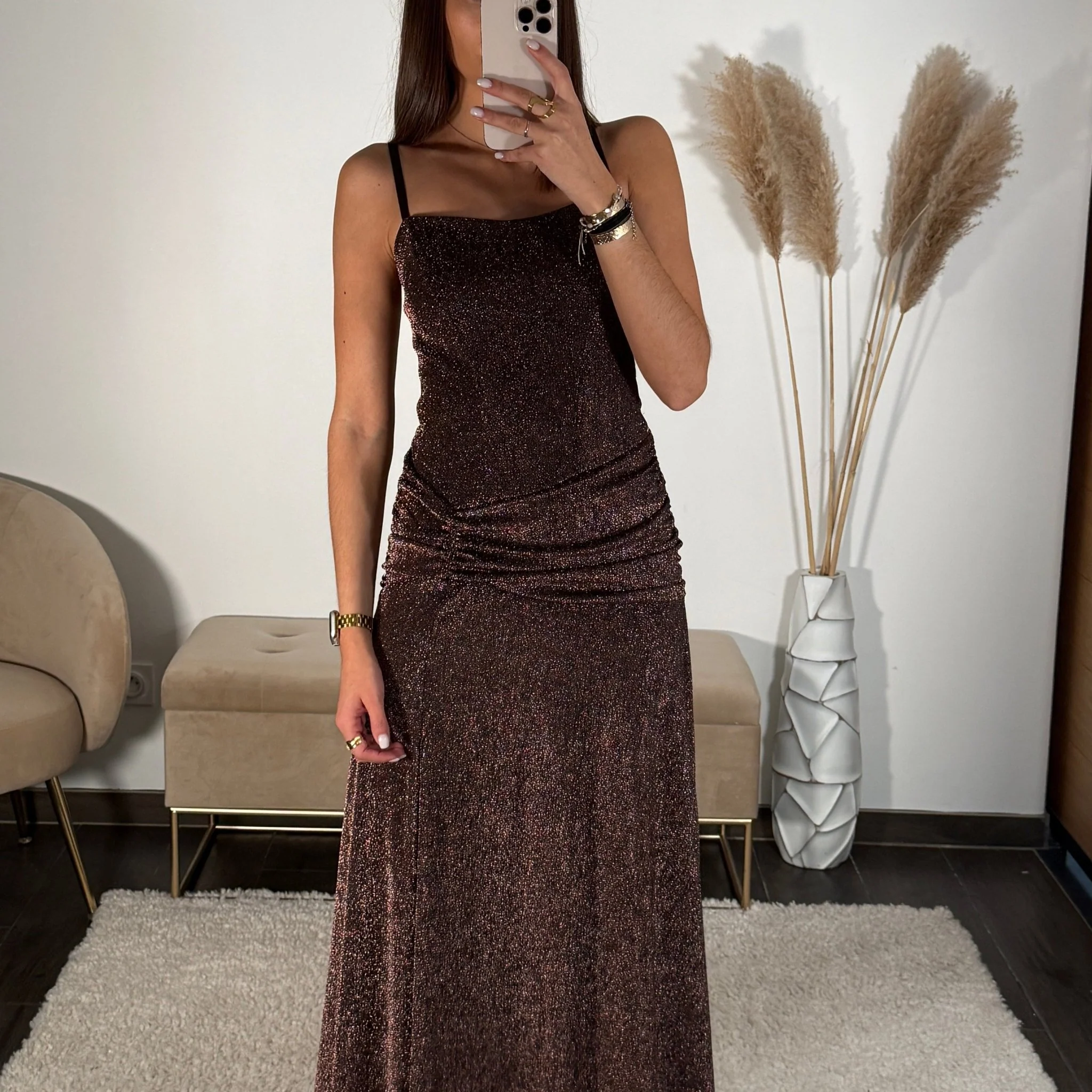 ROBE PAILLETE ROSE GOLD ANYA - Image 3