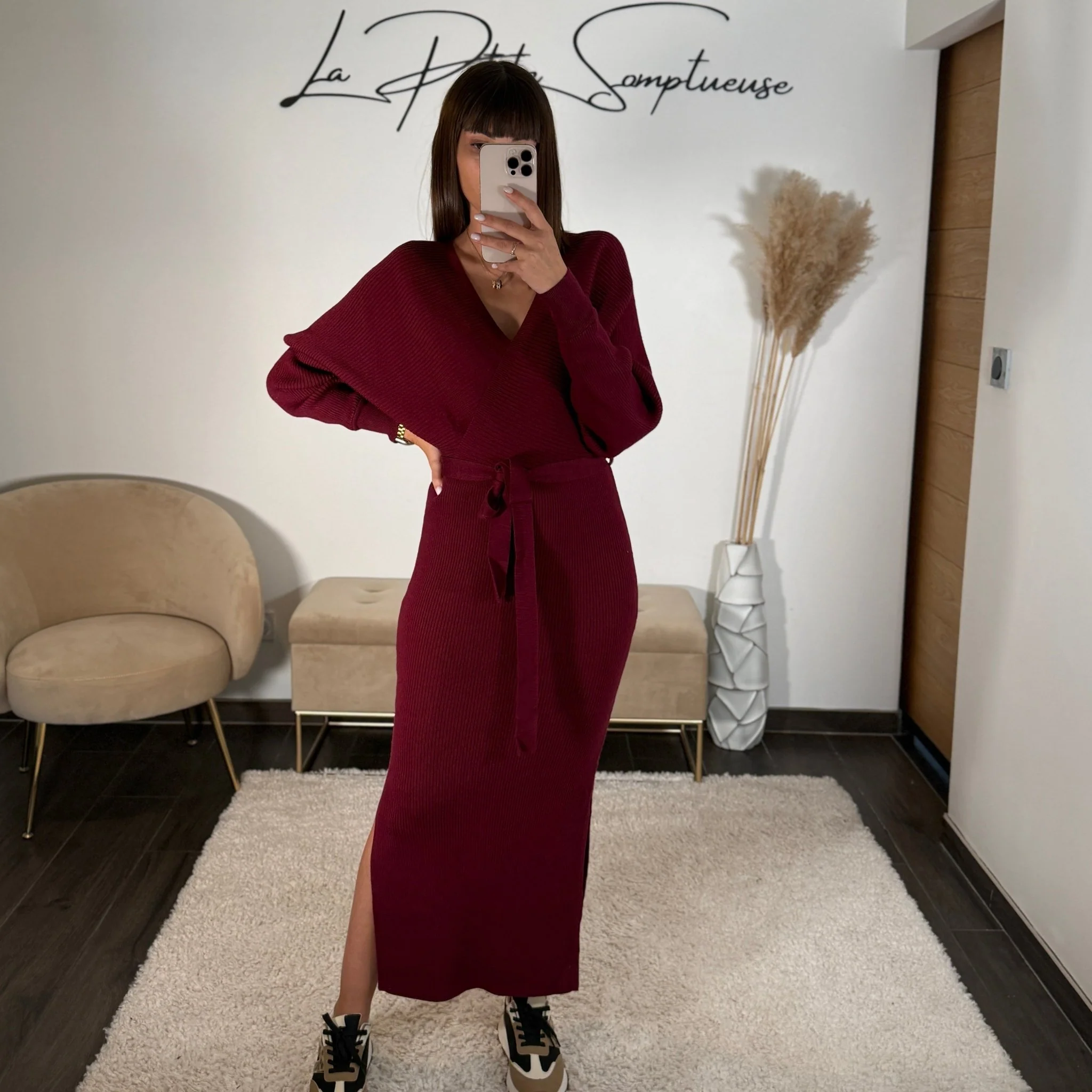 ROBE PULL BORDEAUX ANAIS