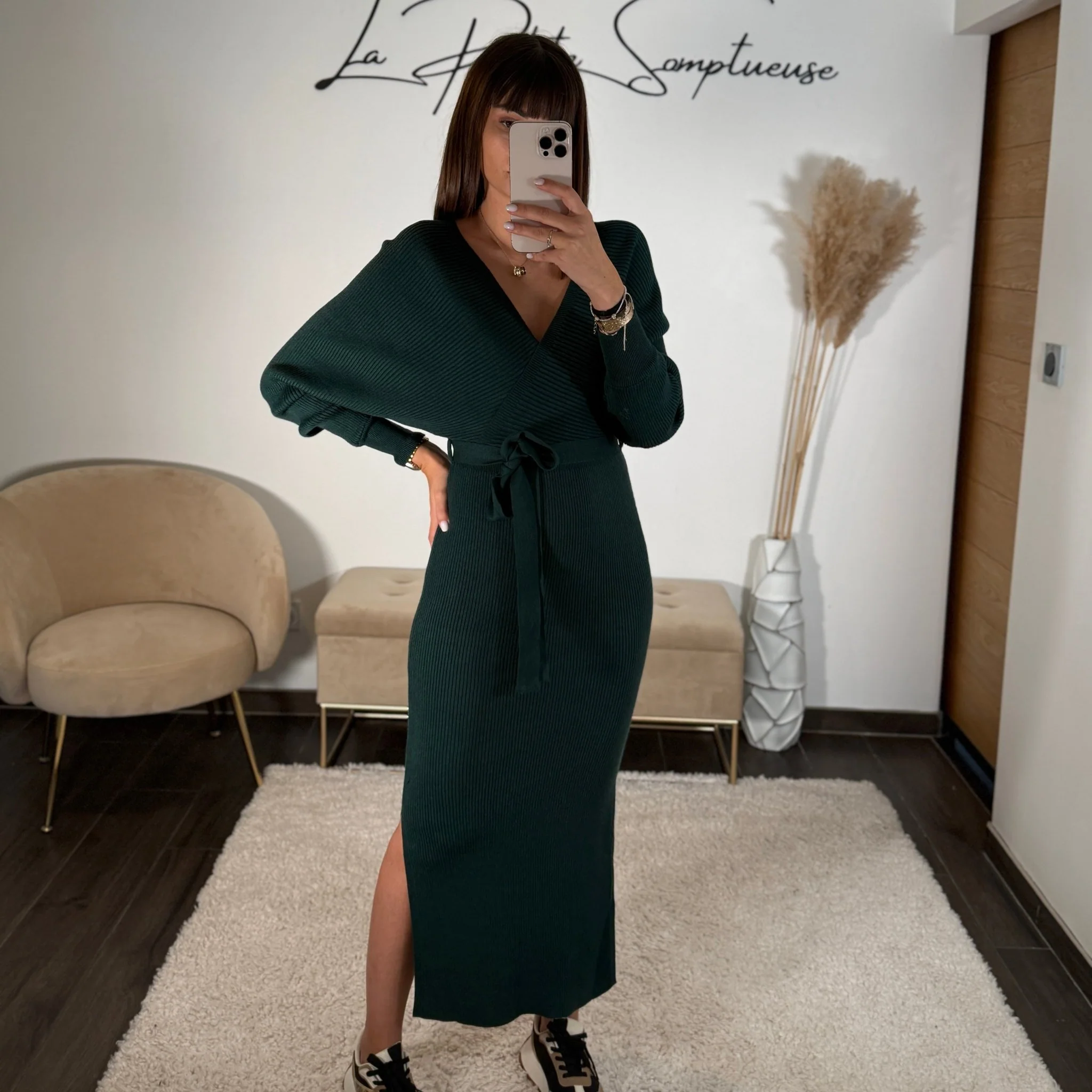 ROBE PULL VERT SAPIN ANAIS - Image 2