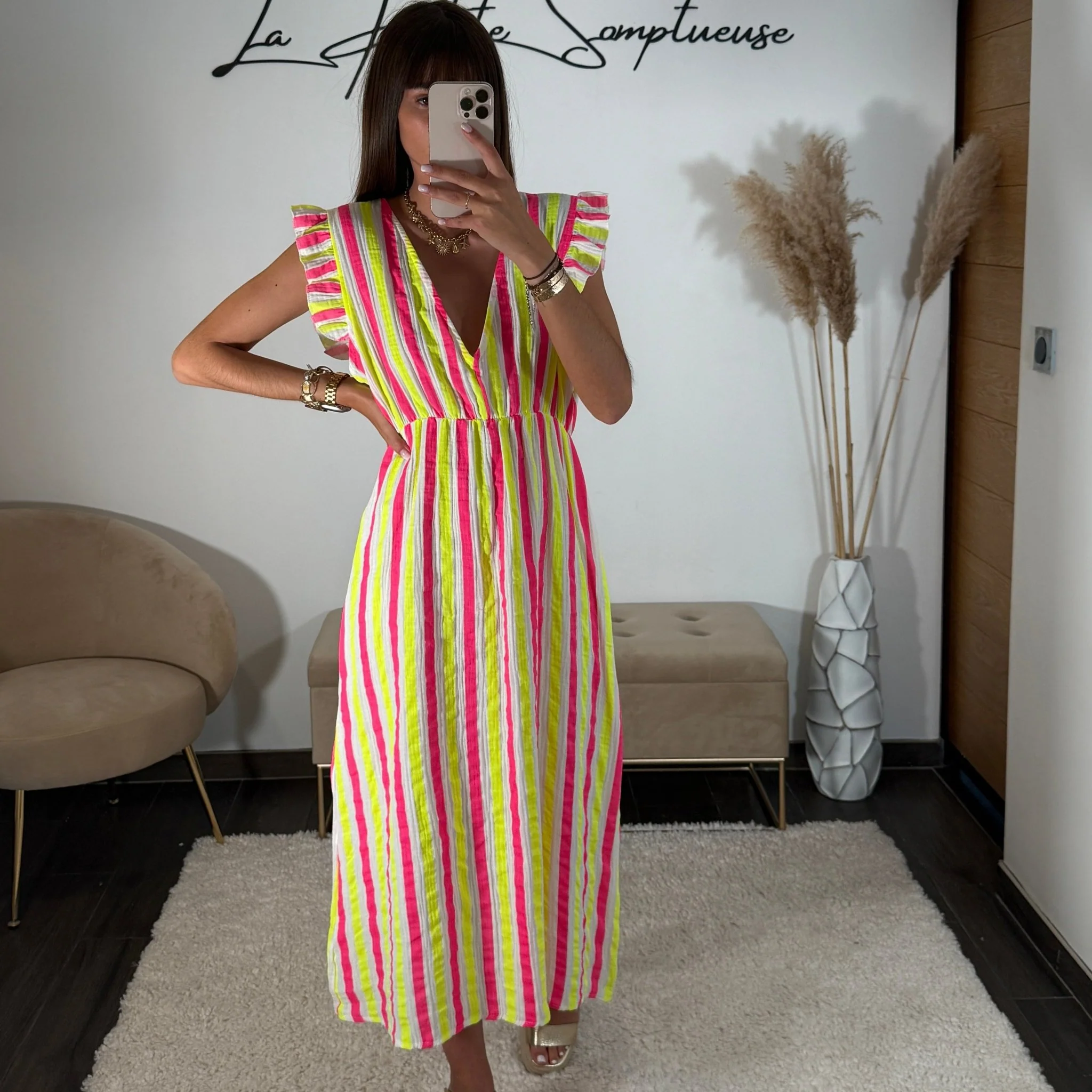 ROBE RAYE GAZE DE COTON MERIA