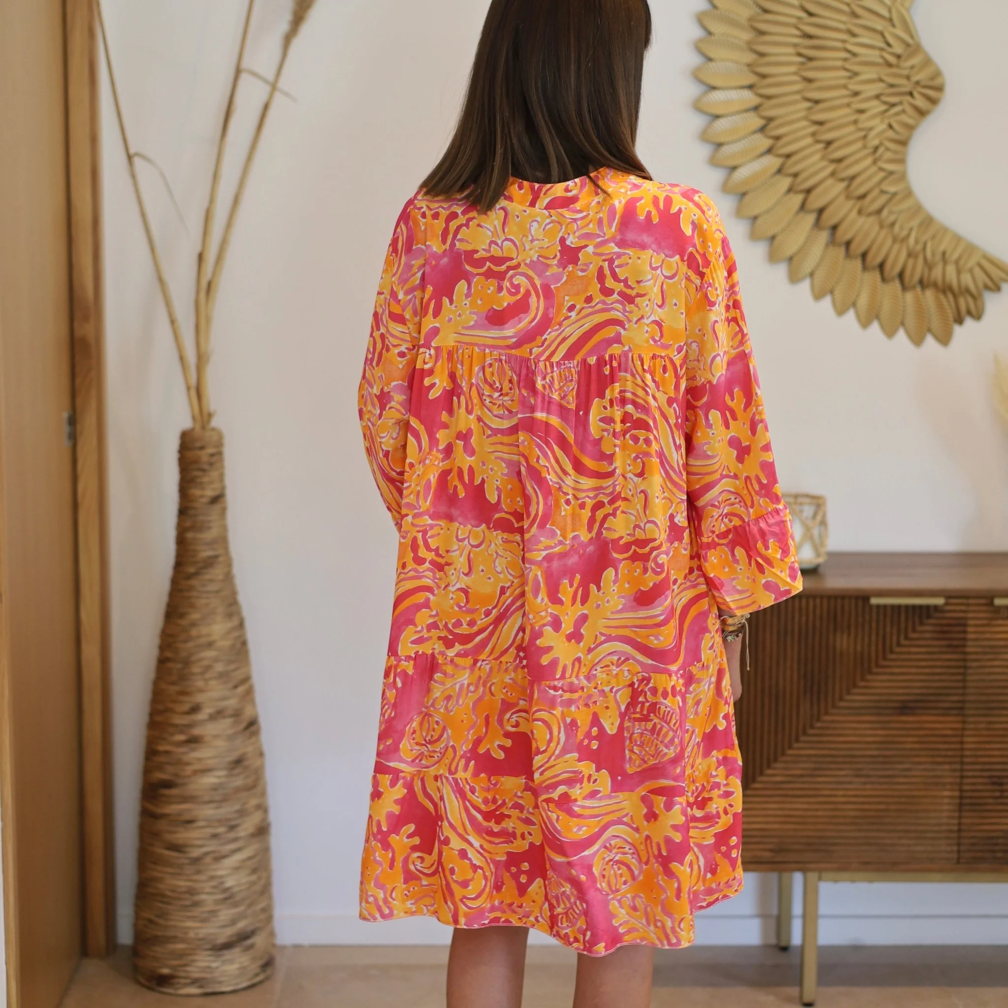 ROBE ROSE ET ORANGE FANNY - Image 3