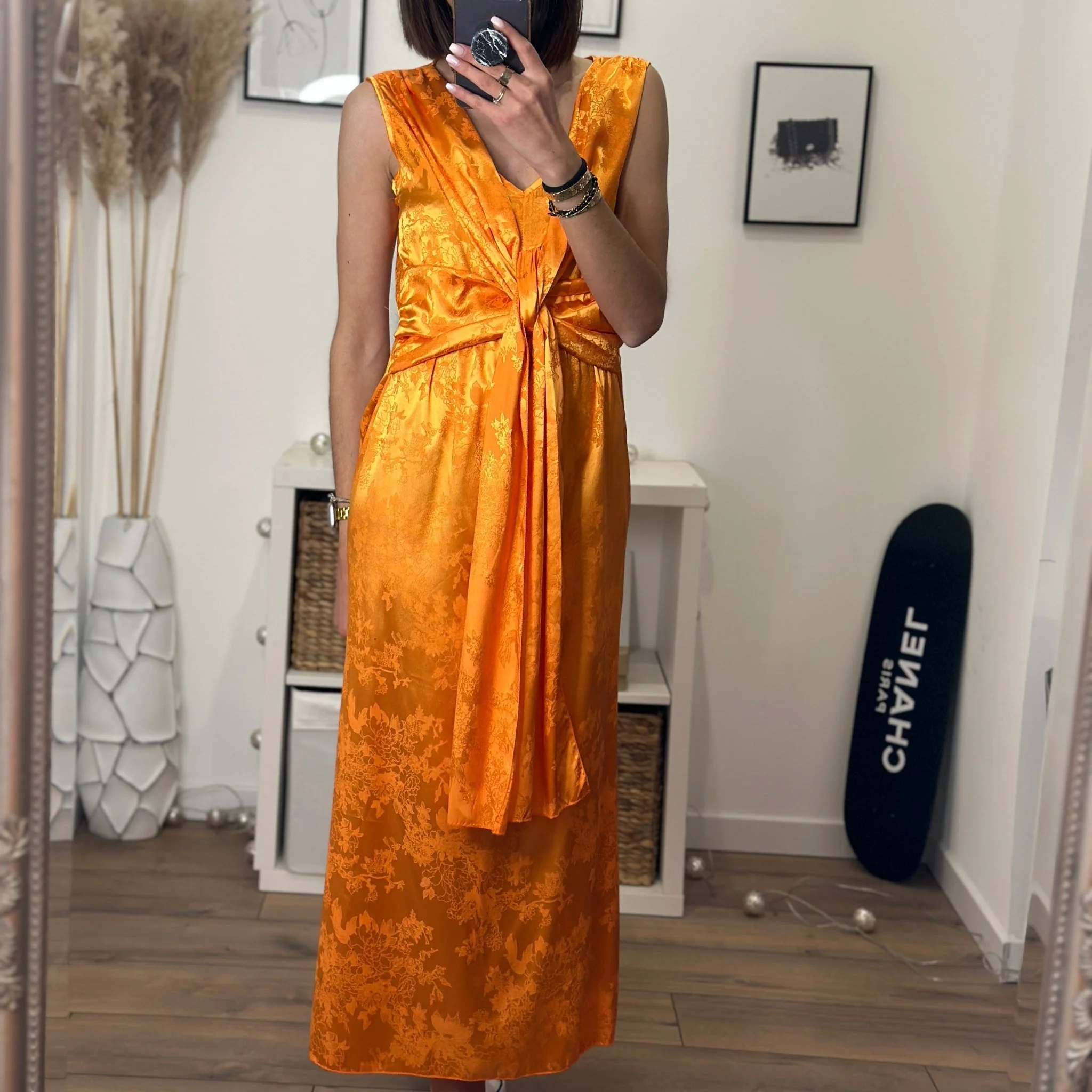 ROBE SATINÉE ORANGE LOUISA