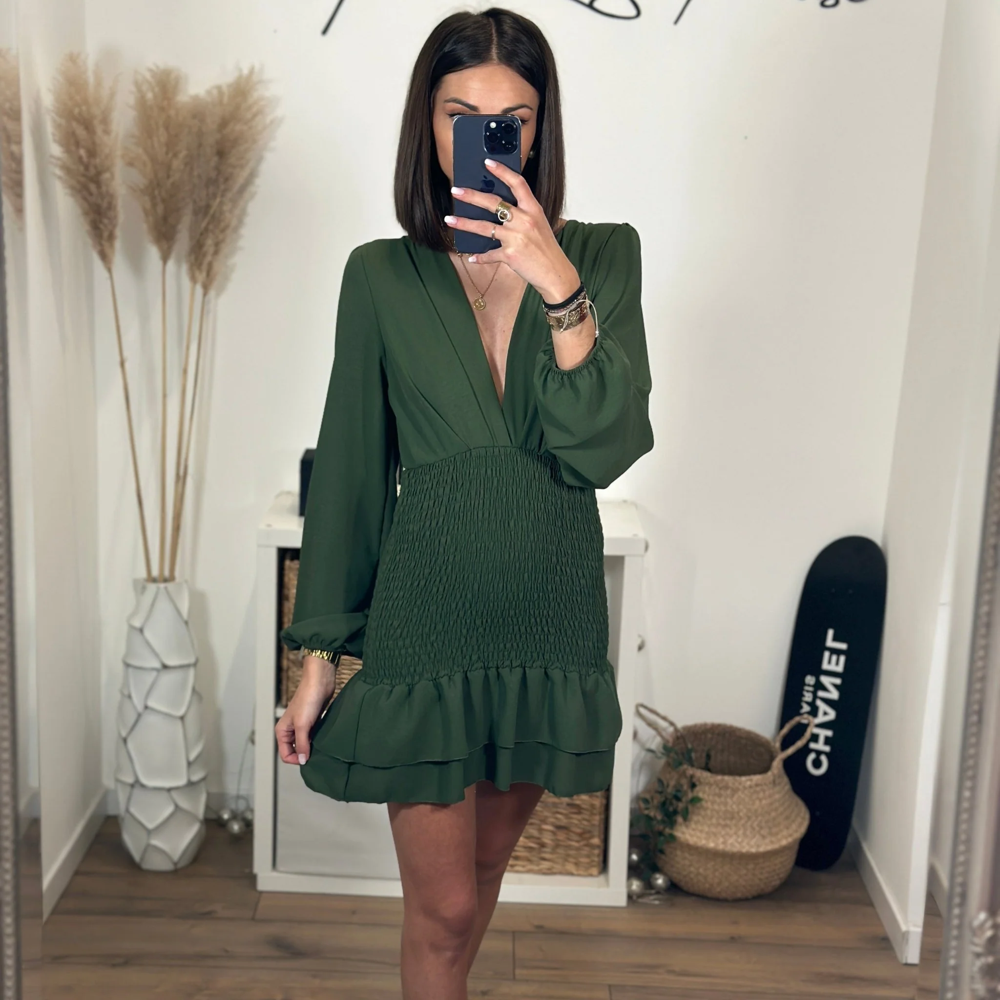 ROBE SMOKE KAKI MORGANE - Image 3
