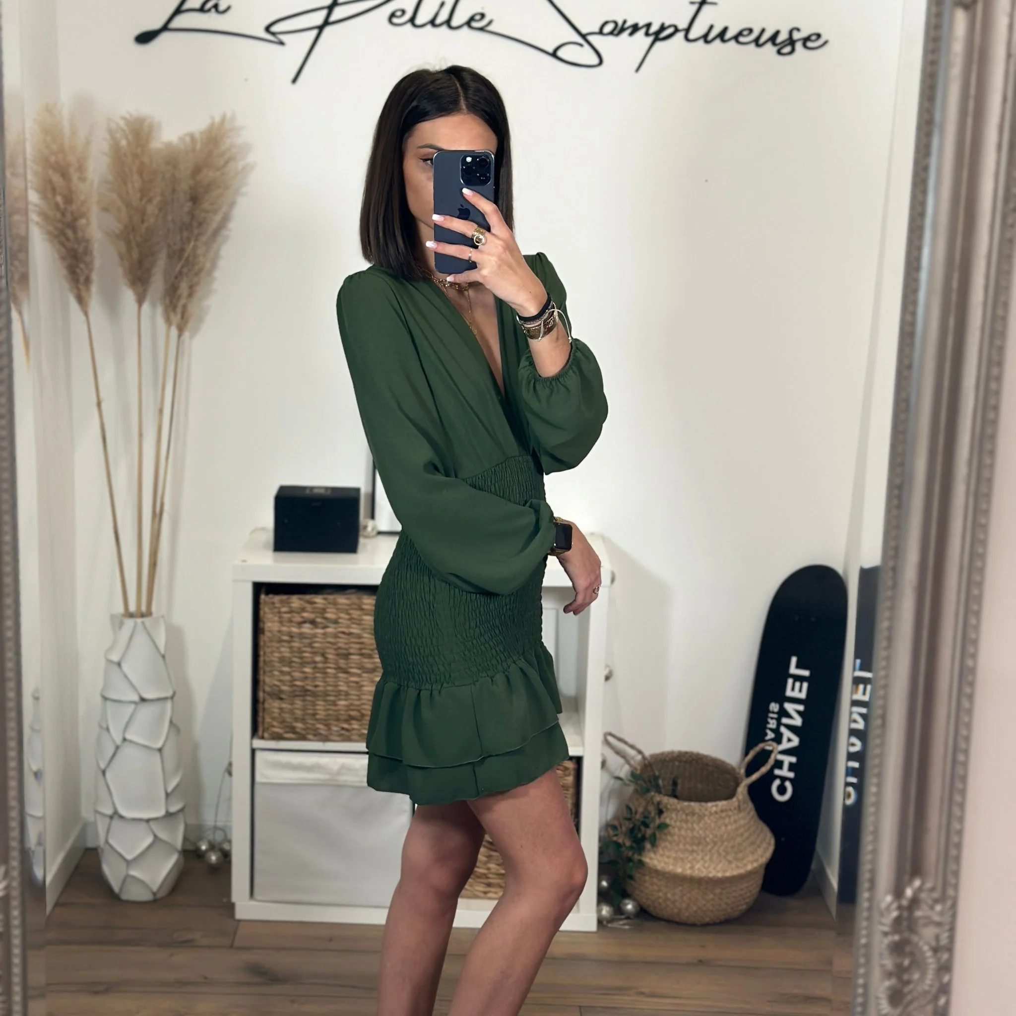 ROBE SMOKE KAKI MORGANE - Image 4