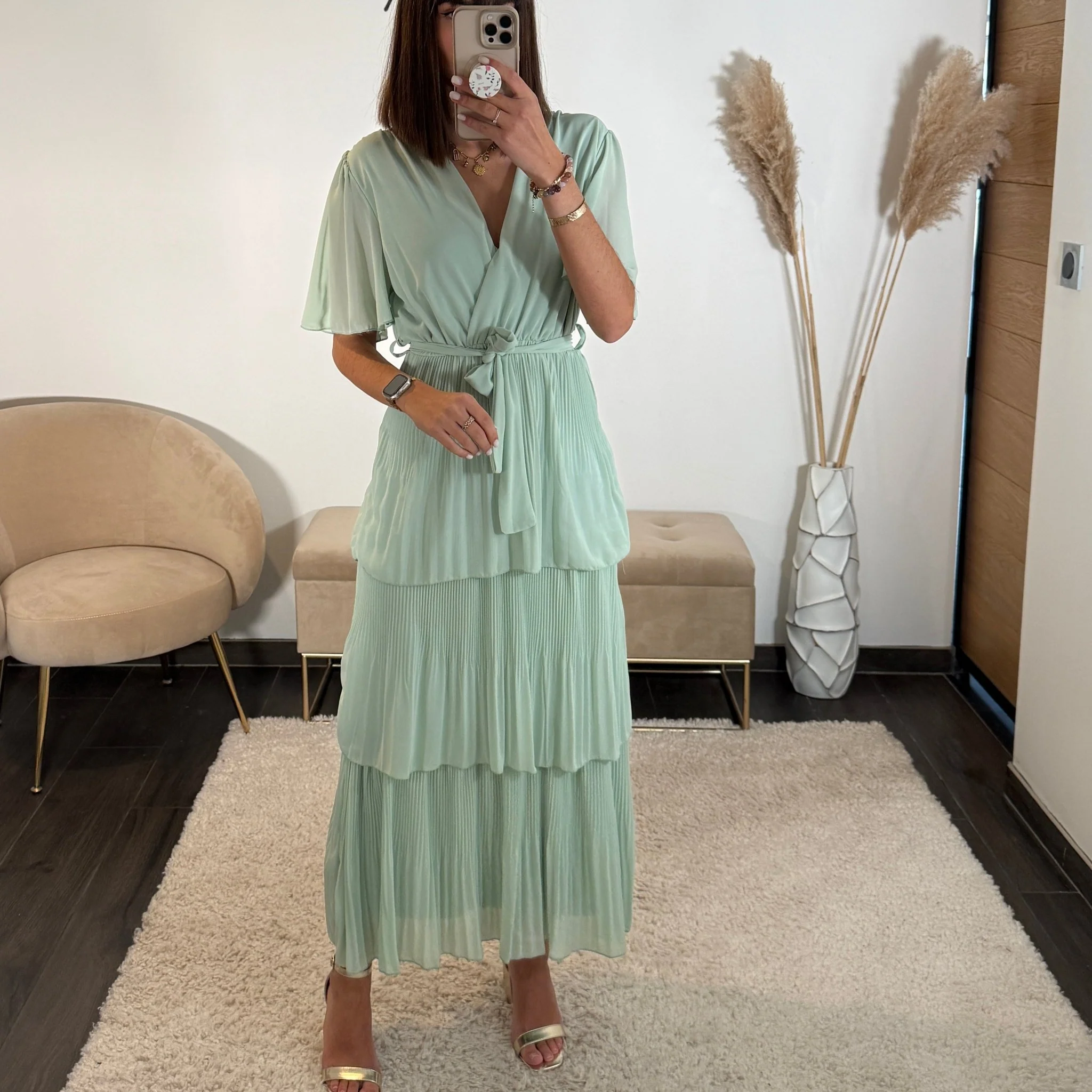ROBE VERT D'EAU APPOLINE