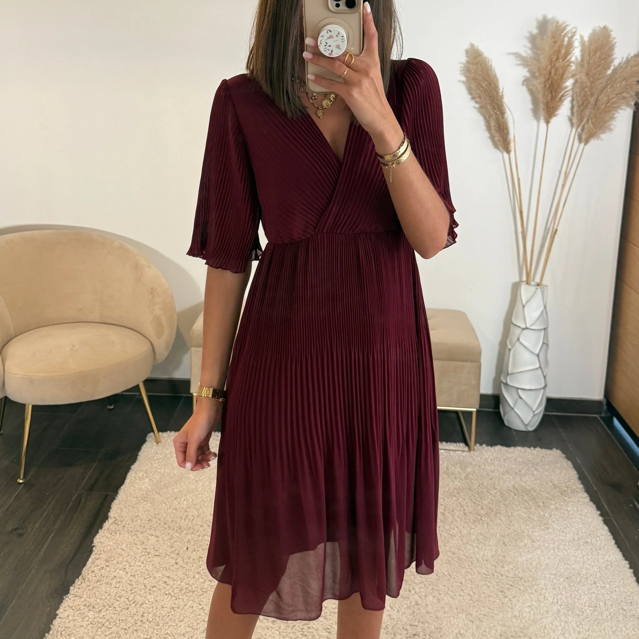 ROBE BORDEAUX HILONA