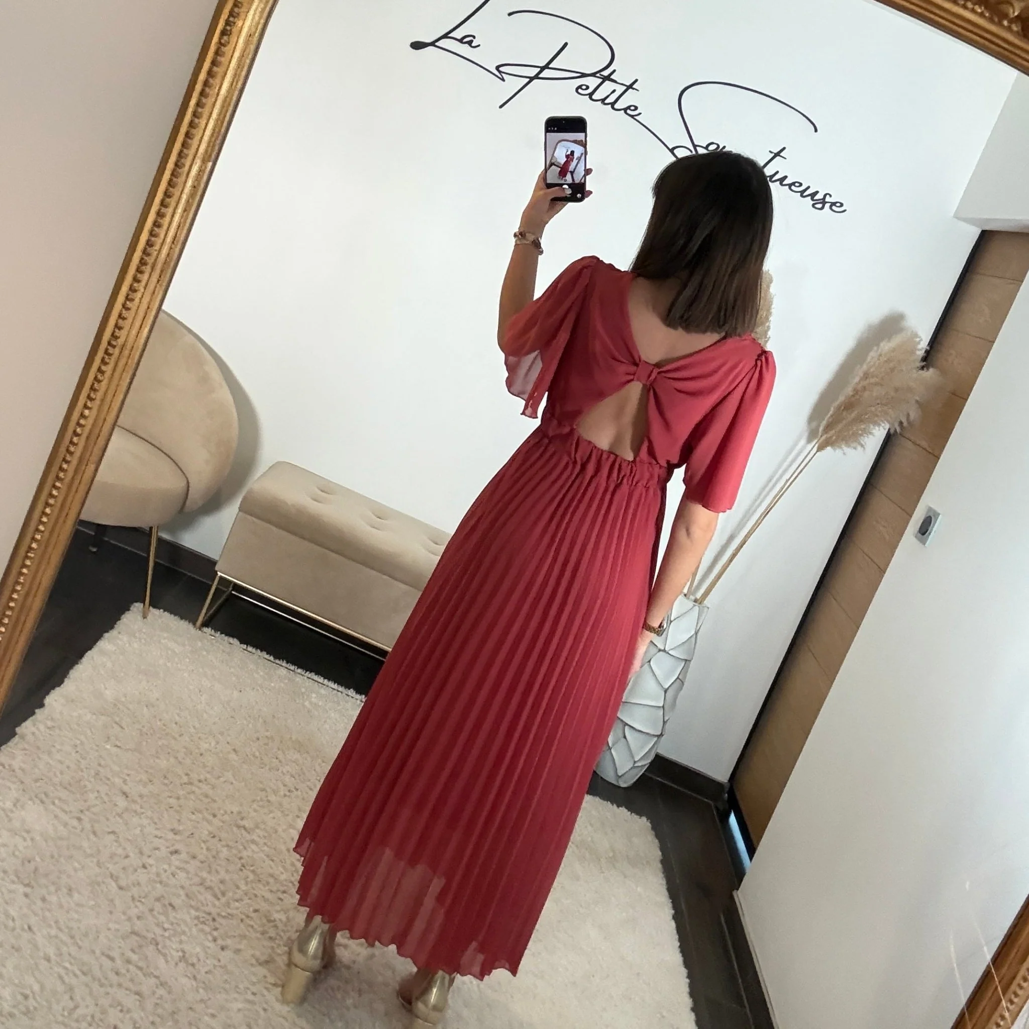 ROBE VIEUX ROSE FLORIA