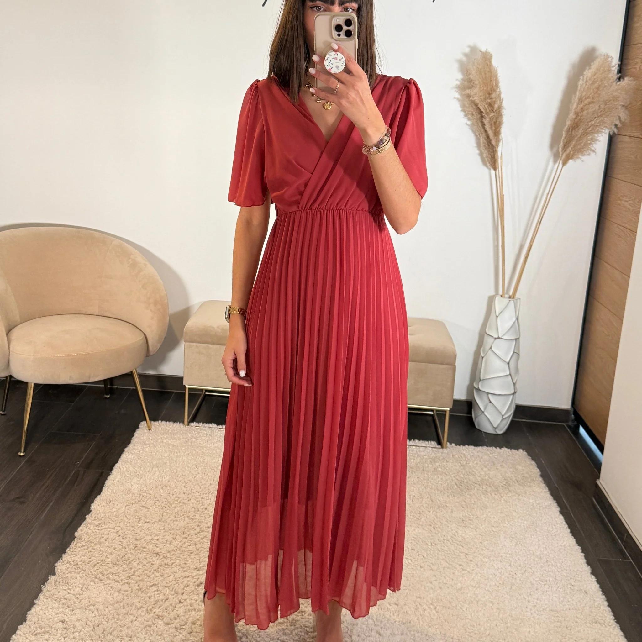ROBE VIEUX ROSE FLORIA - Image 2