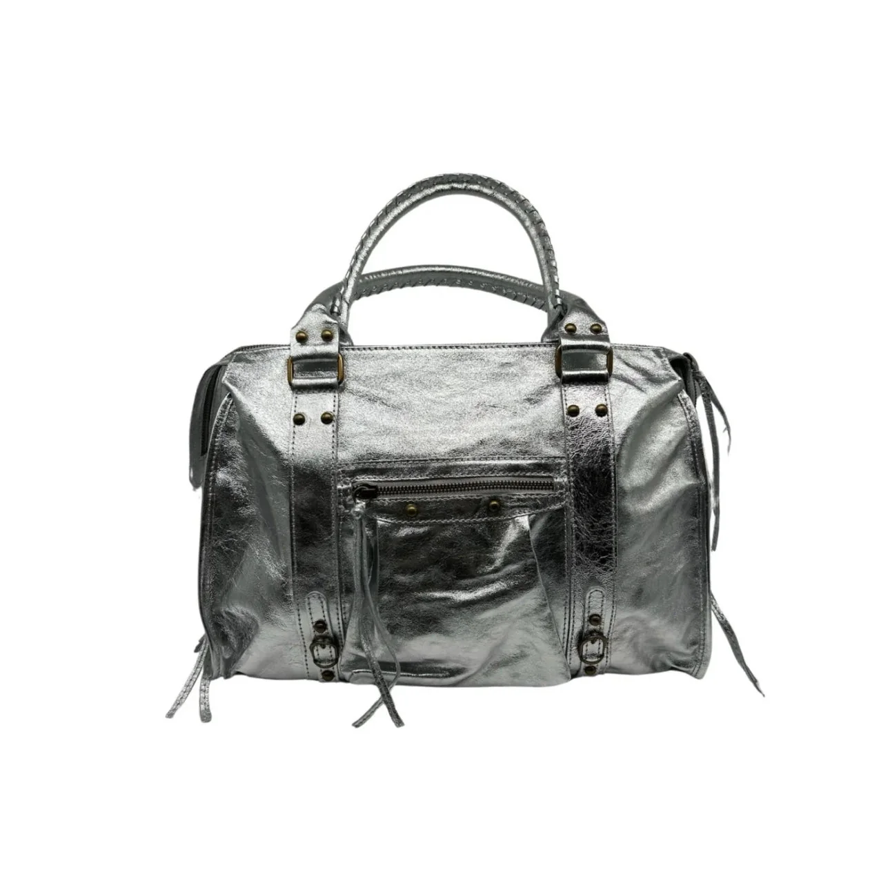 SAC EN CUIR ARGENT LARGE KARL - Image 4