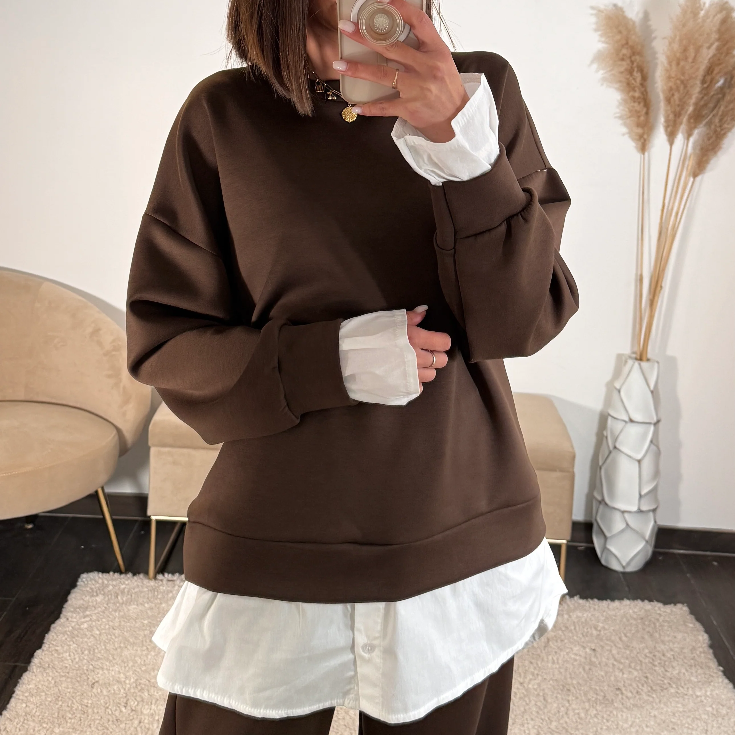 SET PULL CHEMISE + PANTALON CHOCO REMY - Image 2