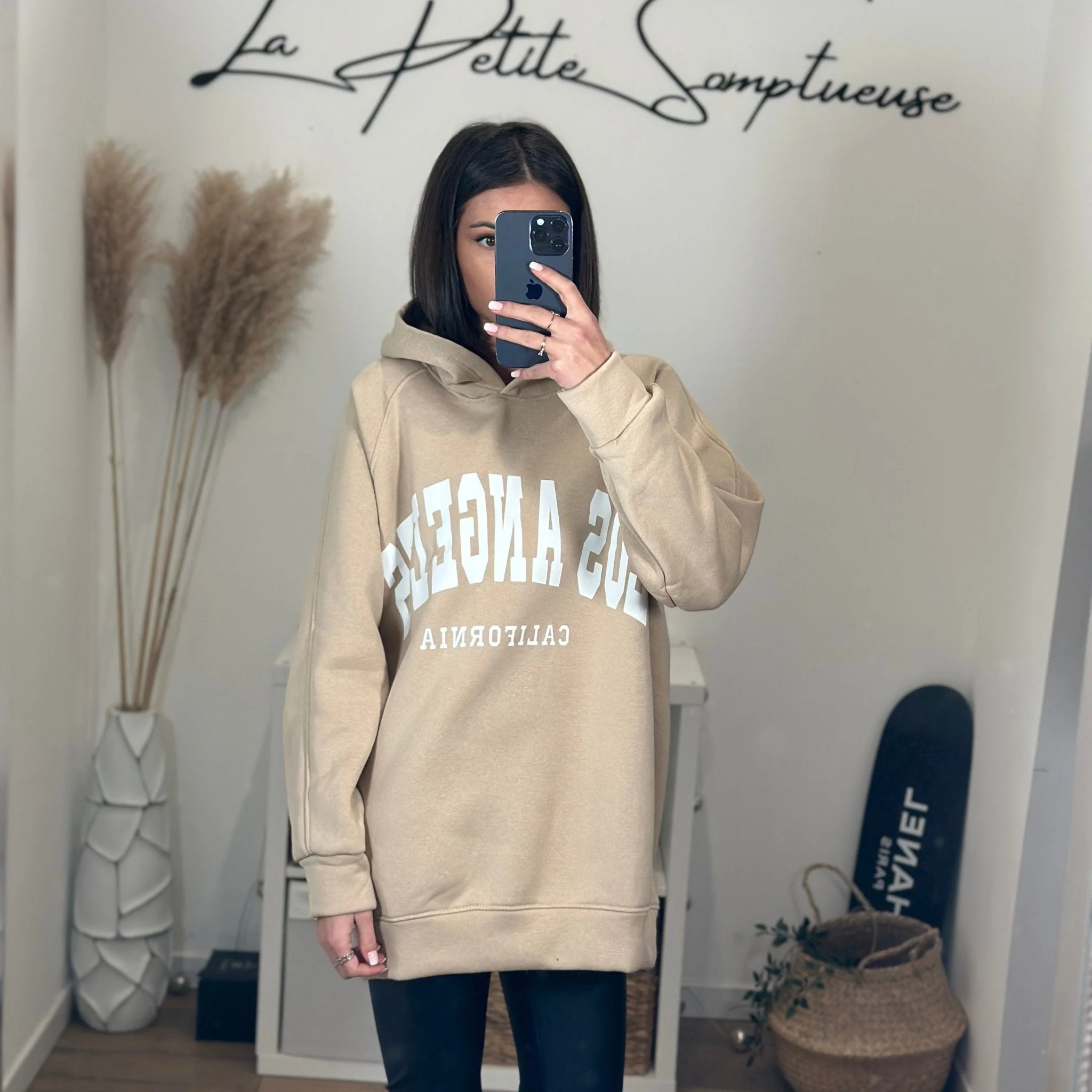 SWEAT A CAPUCHE LOS ANGELES BEIGE - Image 3