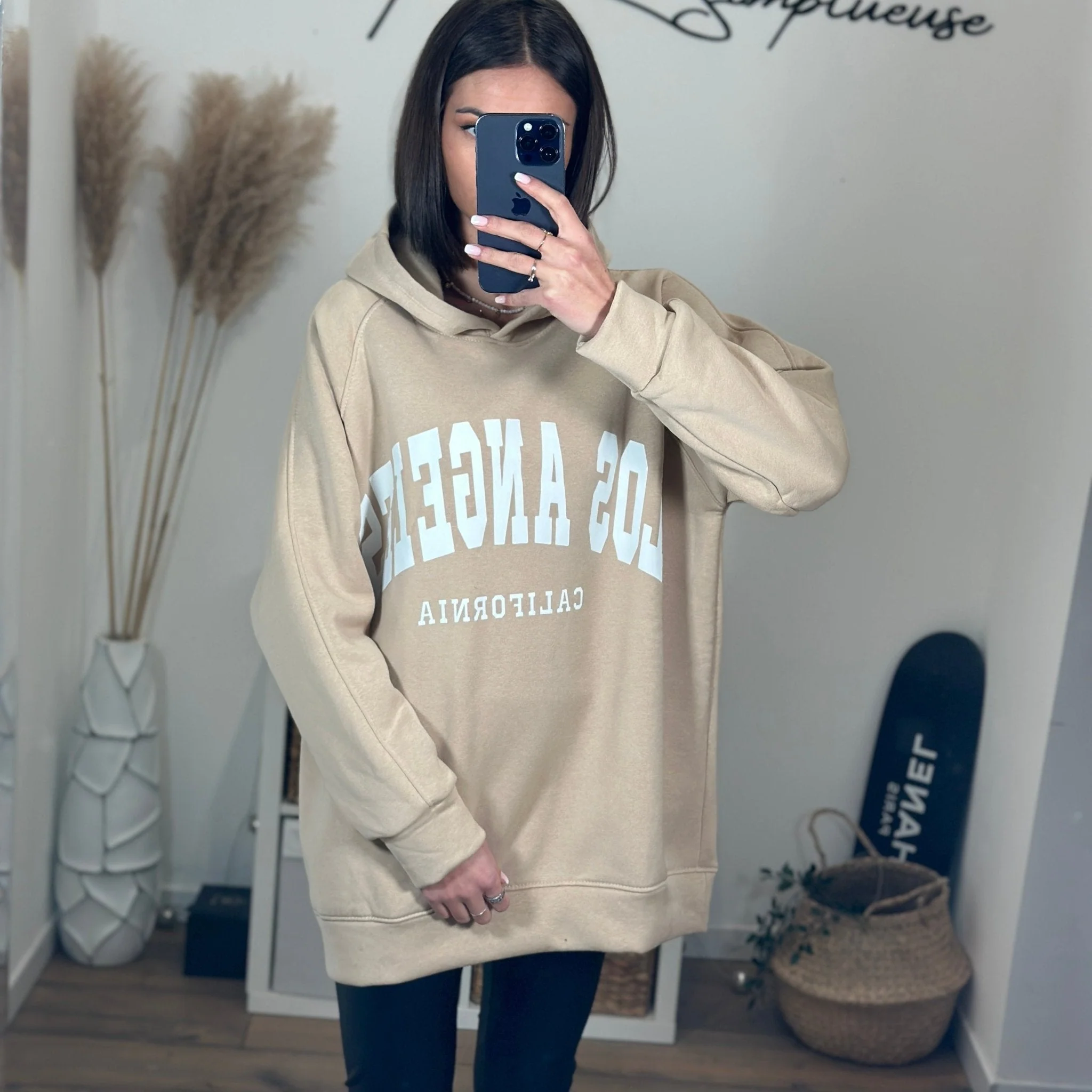 SWEAT A CAPUCHE LOS ANGELES BEIGE - Image 5