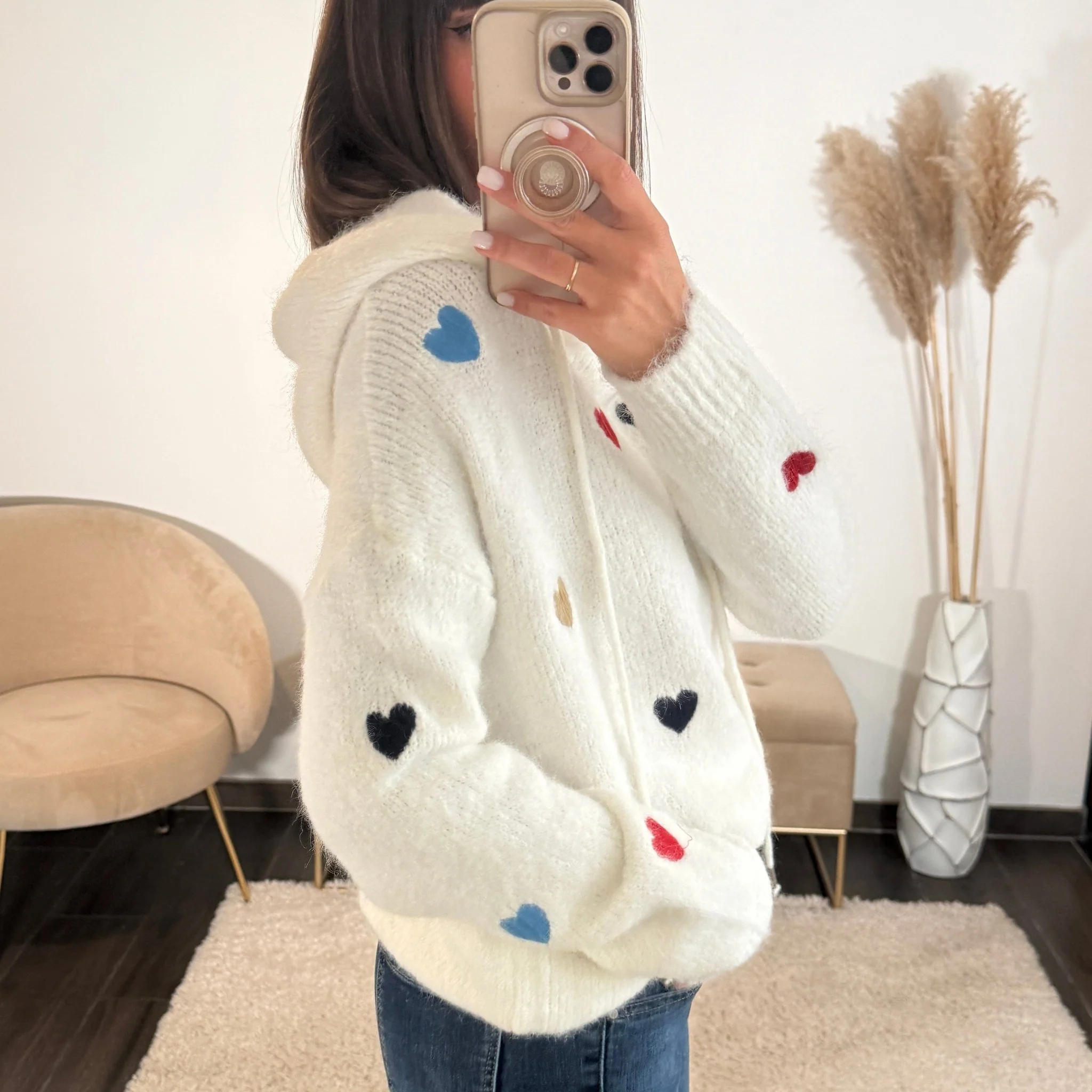 SWEAT BLANC COEUR MULTICOLOR - Image 2