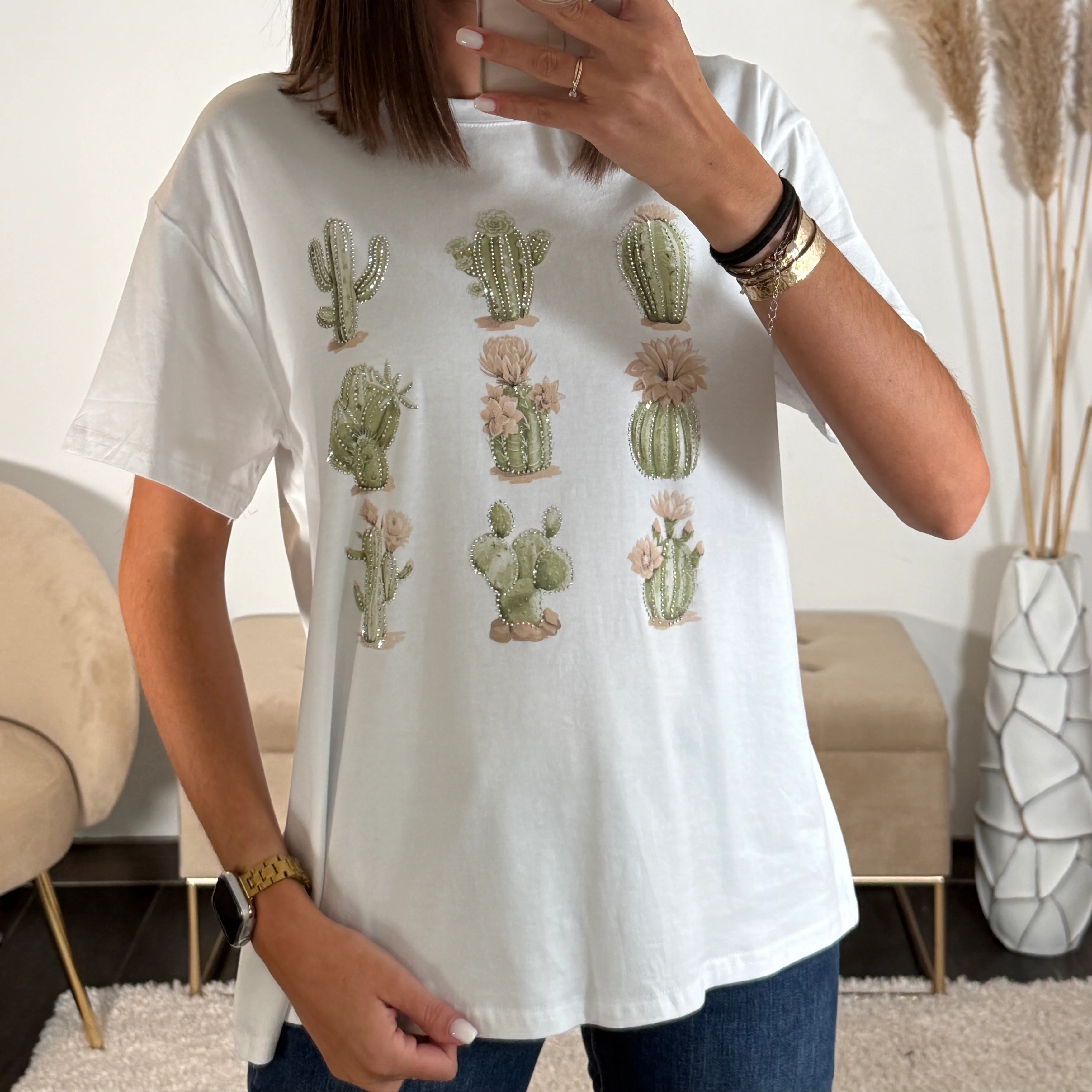 T-SHIRT BLANC CACTUS - Image 2