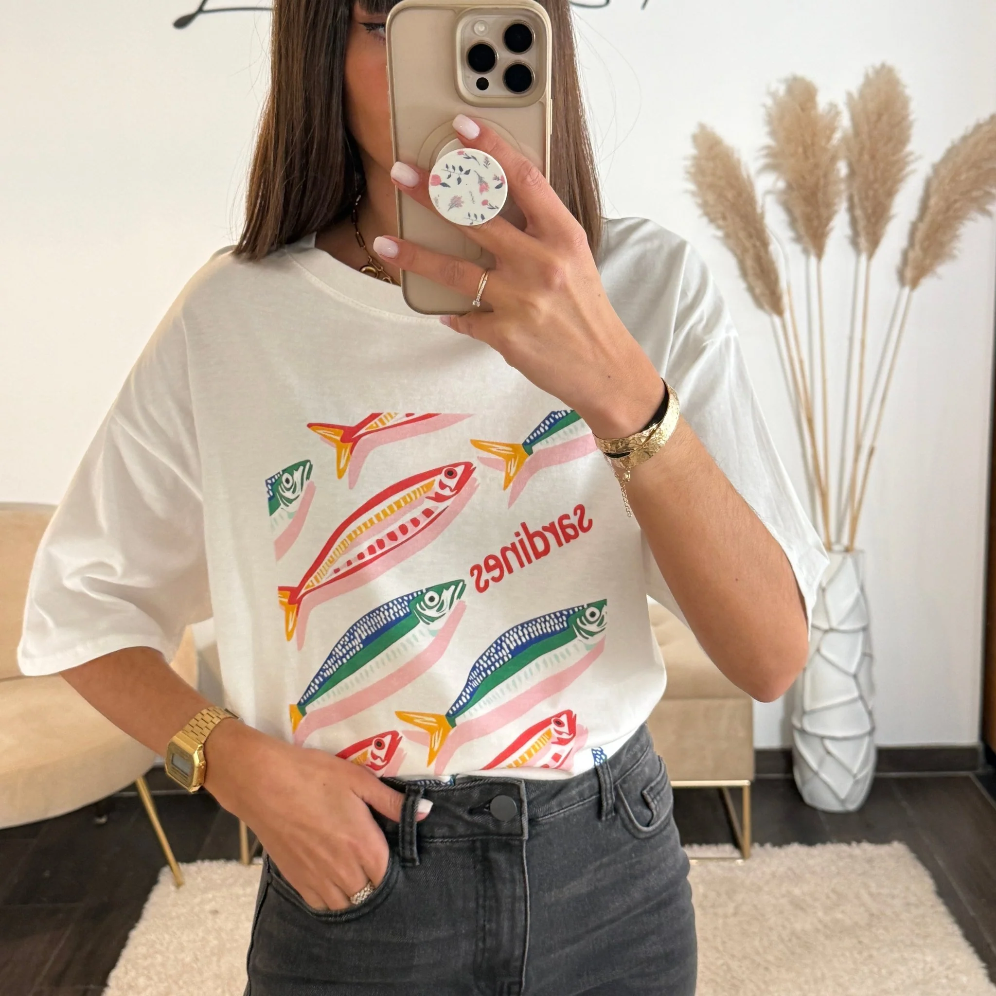 T-SHIRT BLANC SARDINES - Image 2