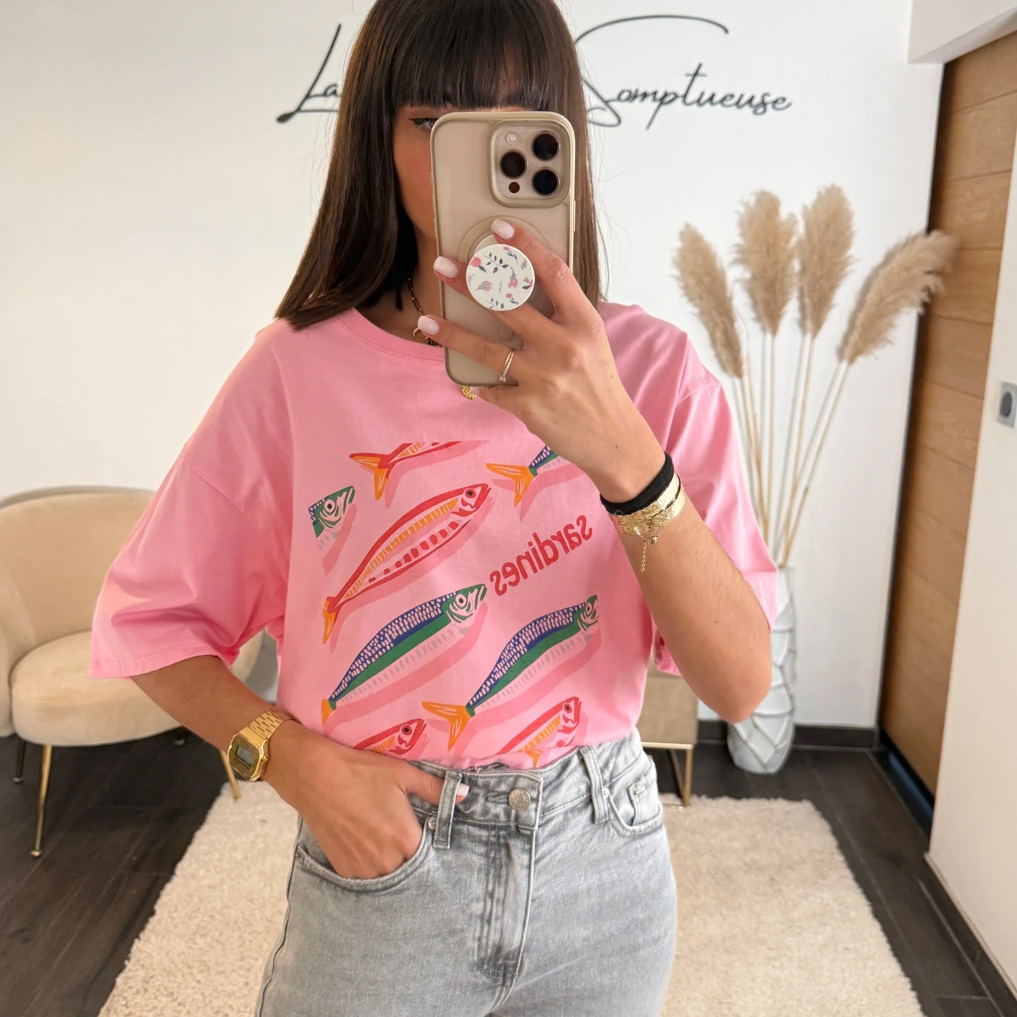 T-SHIRT ROSE SARDINES