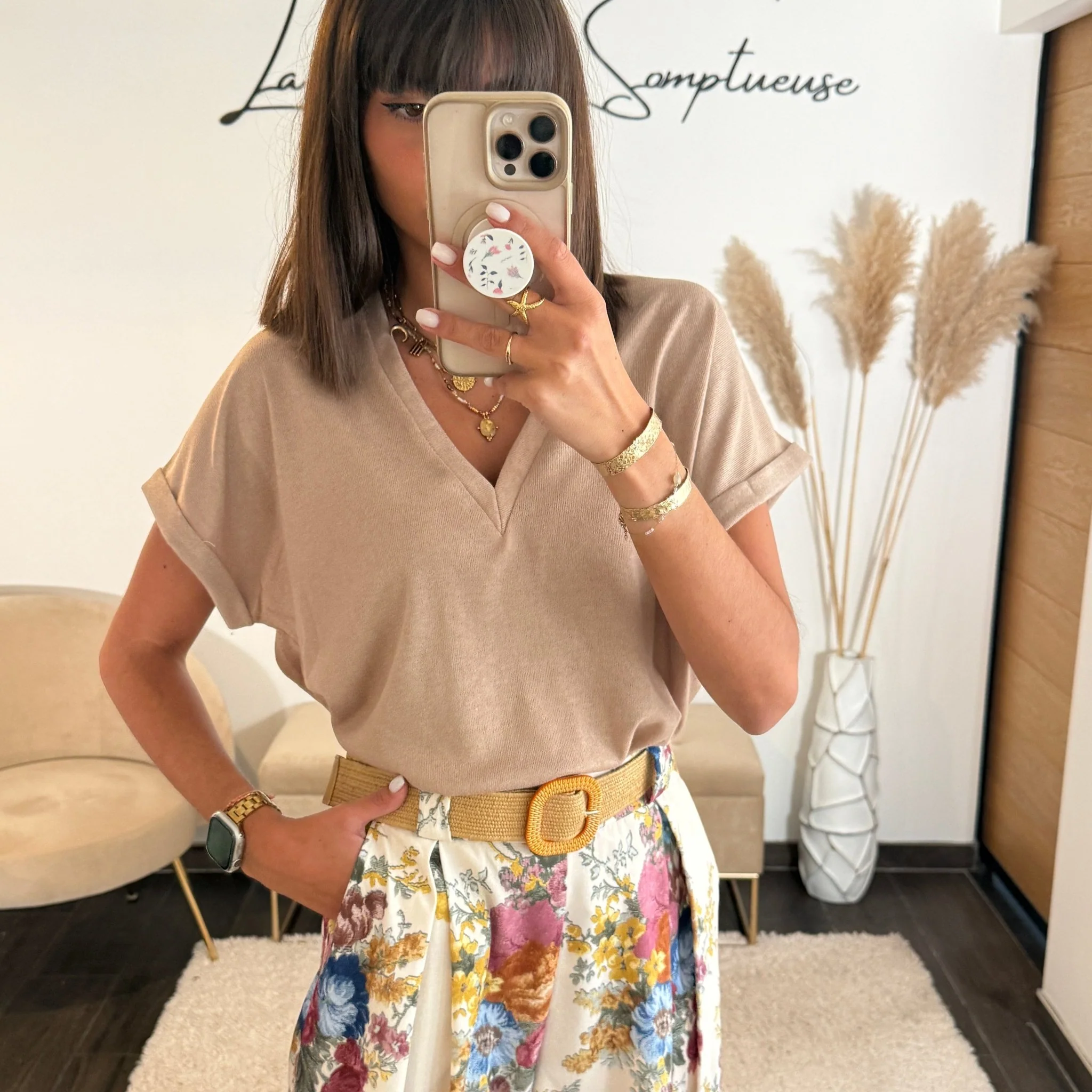 T-SHIRT TAUPE NAEL