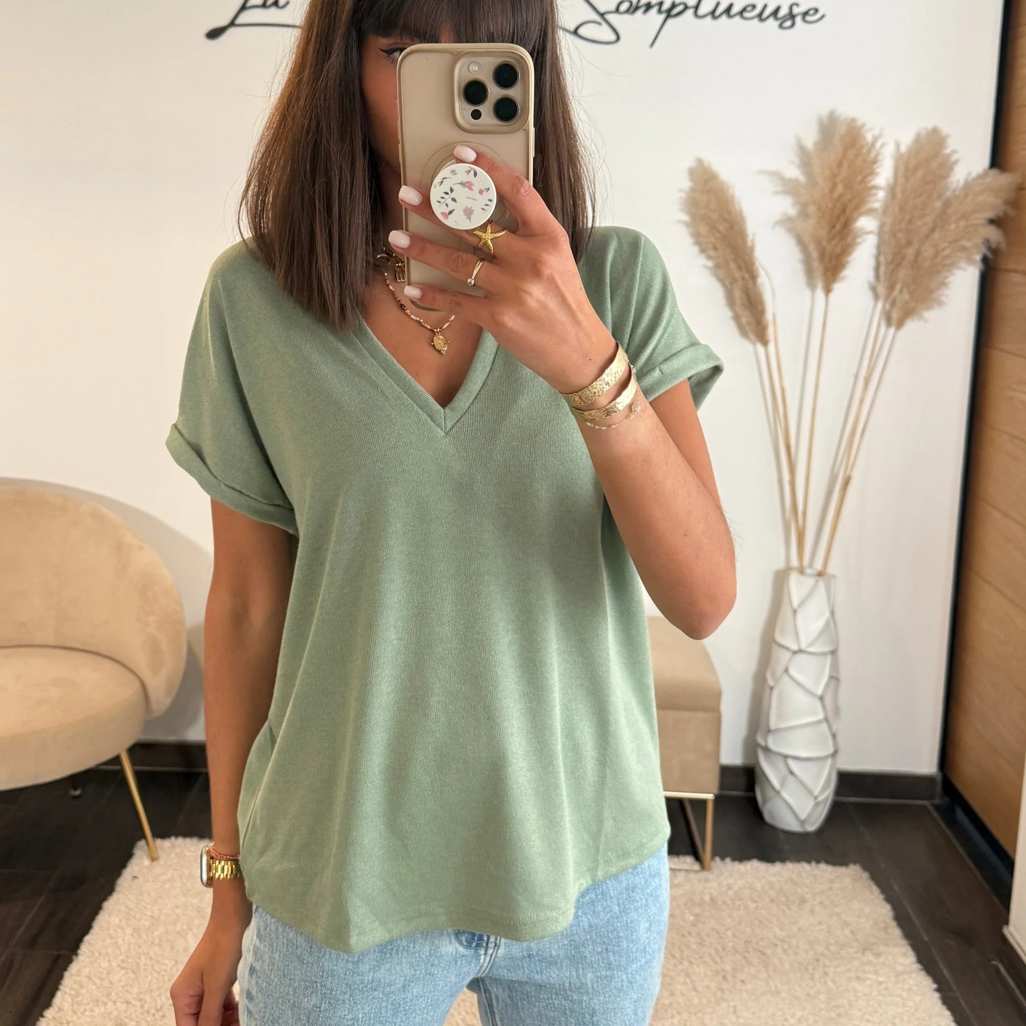 T-SHIRT VERT SAUGE NAEL - Image 2